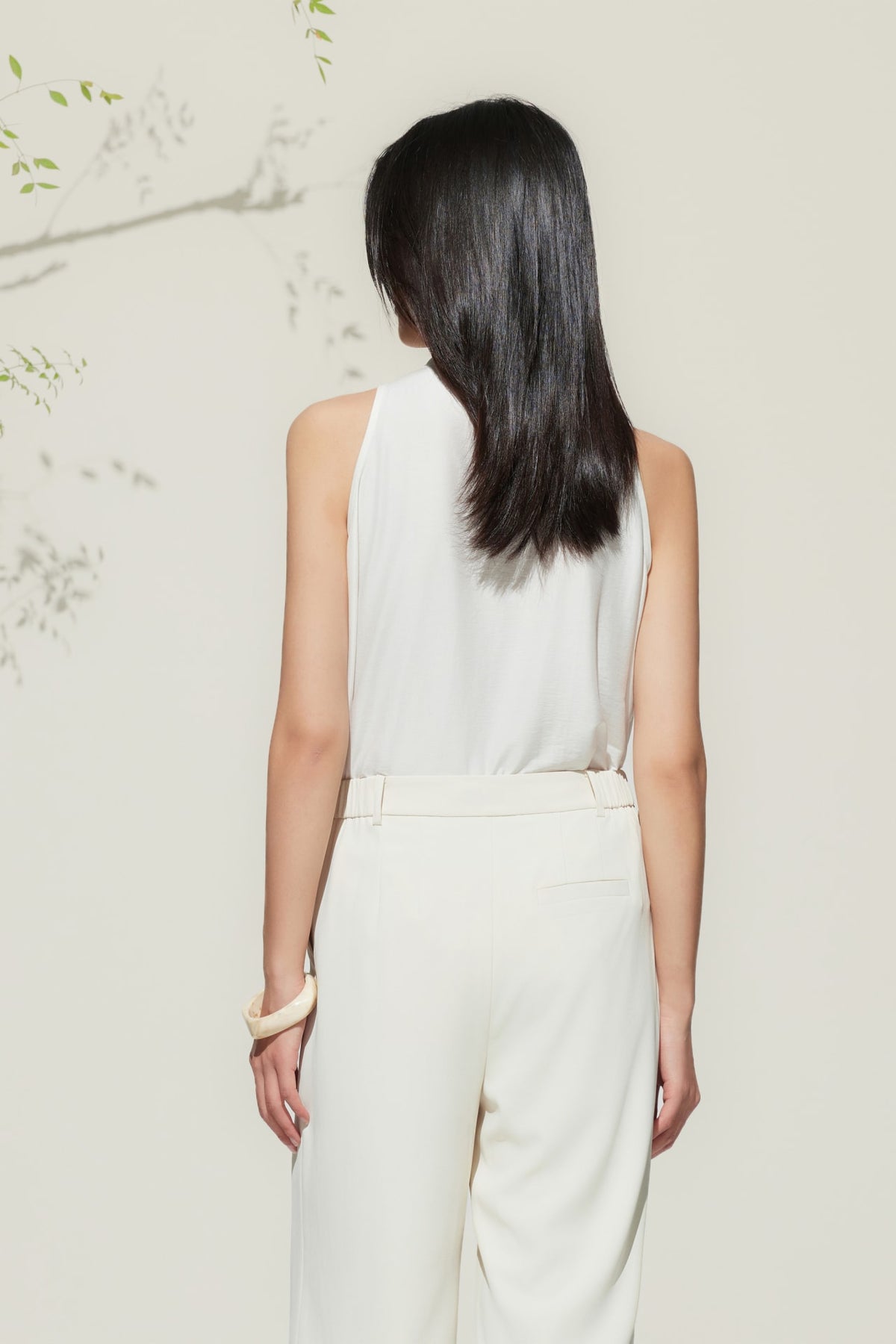 G2000 Blouses Stand Collar Top With Hi-Low Fit Hem