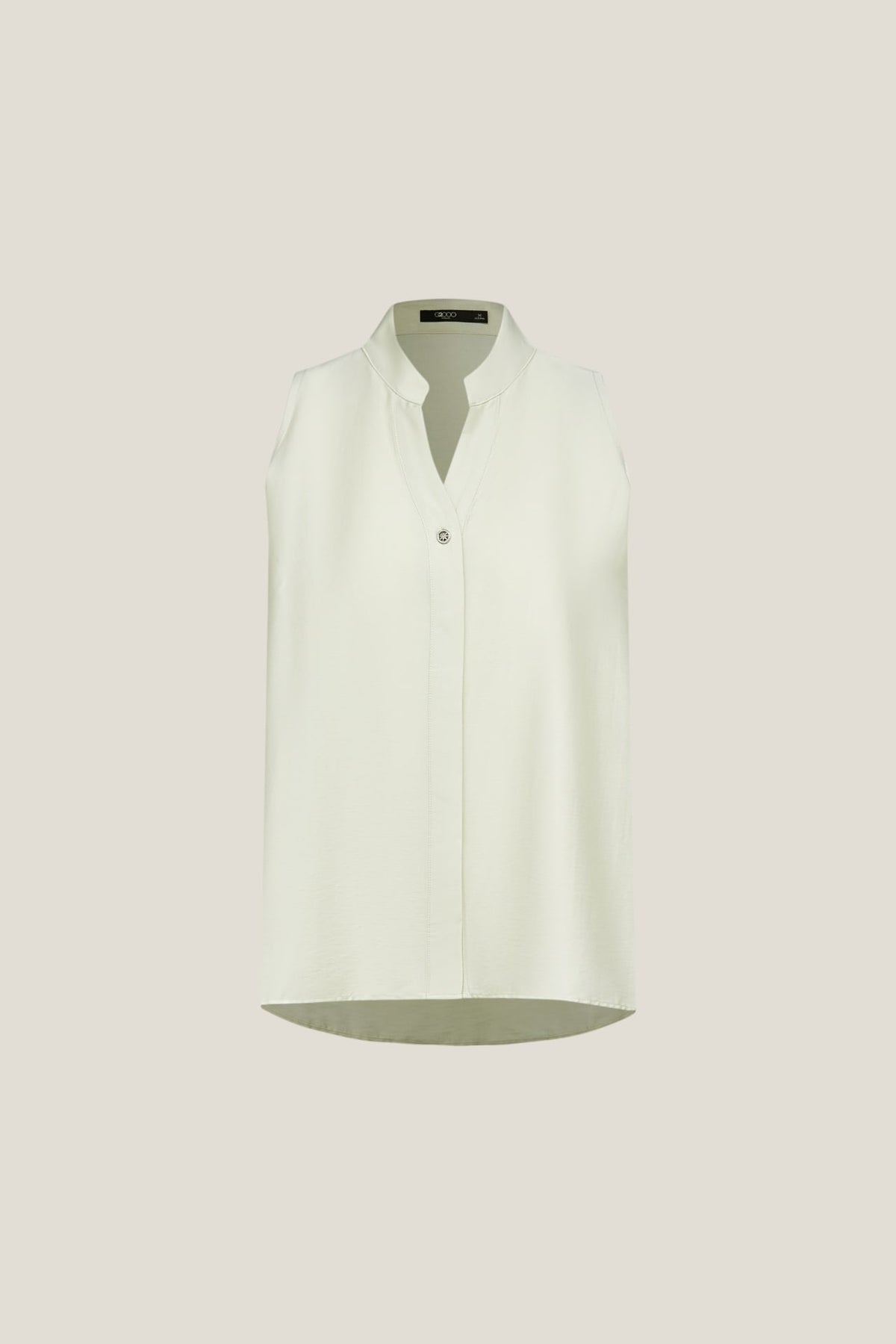 G2000 Blouses Stand Collar Top With Hi-Low Fit Hem