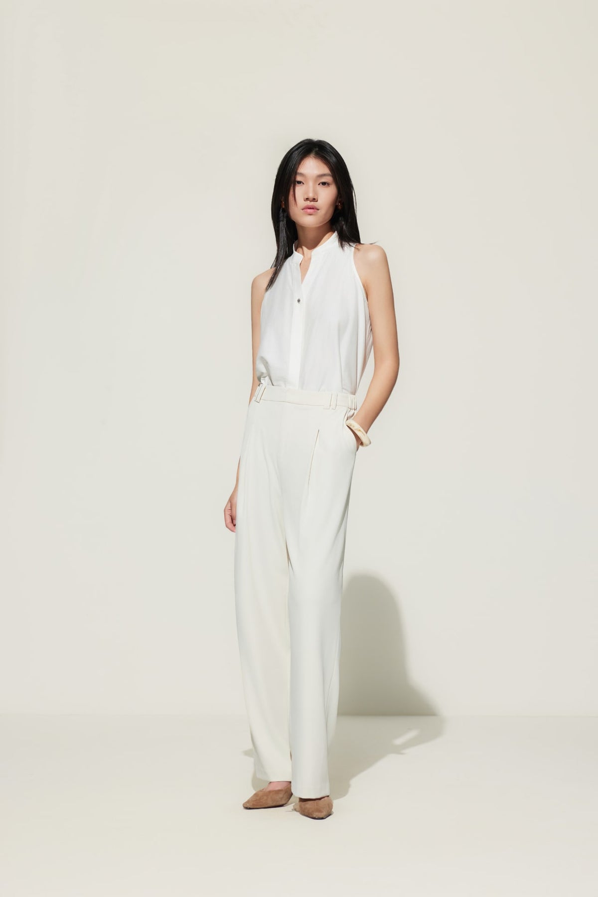 G2000 - Pants - Relaxed Straight Leg Casual Pants - Regular - Blanc Canvas