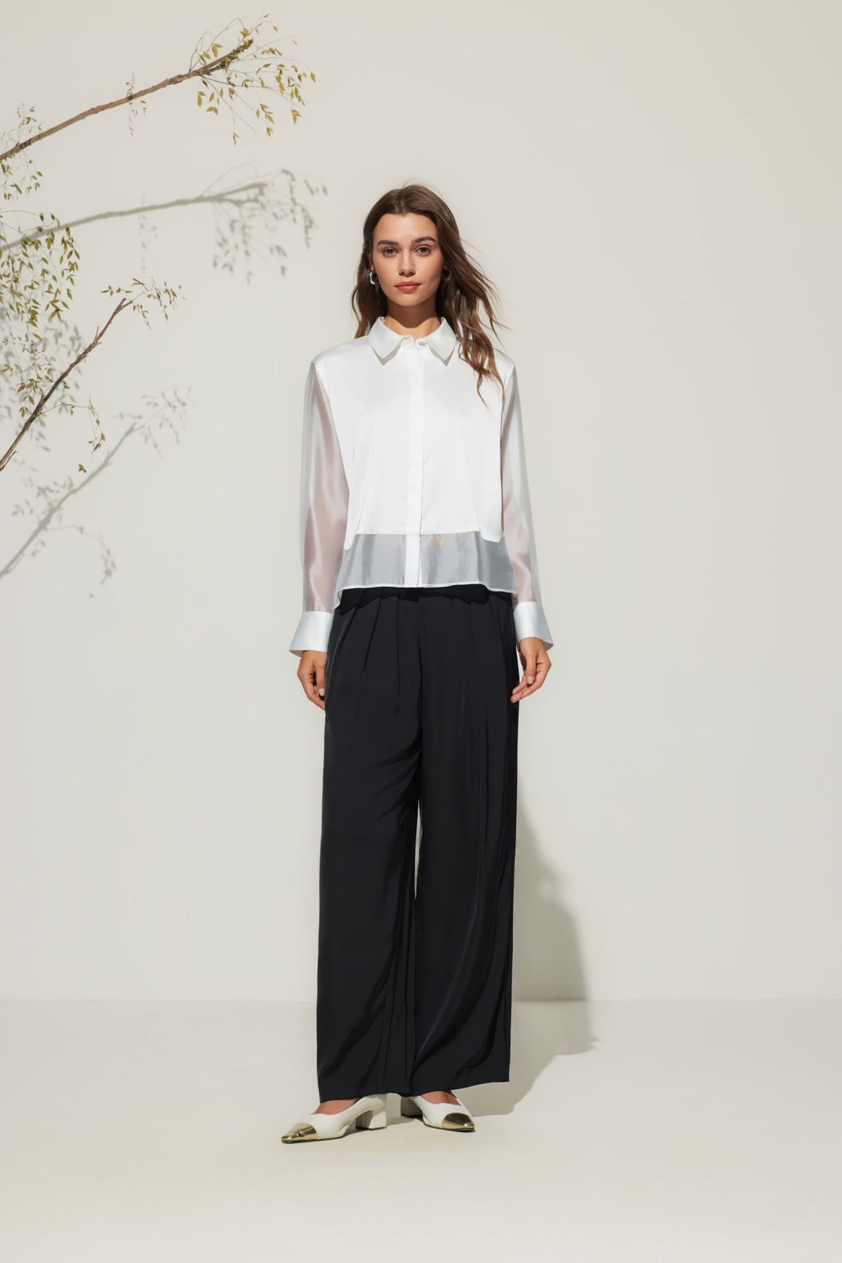 G2000 - Pants - Wide Leg Casual Pants With Belt
