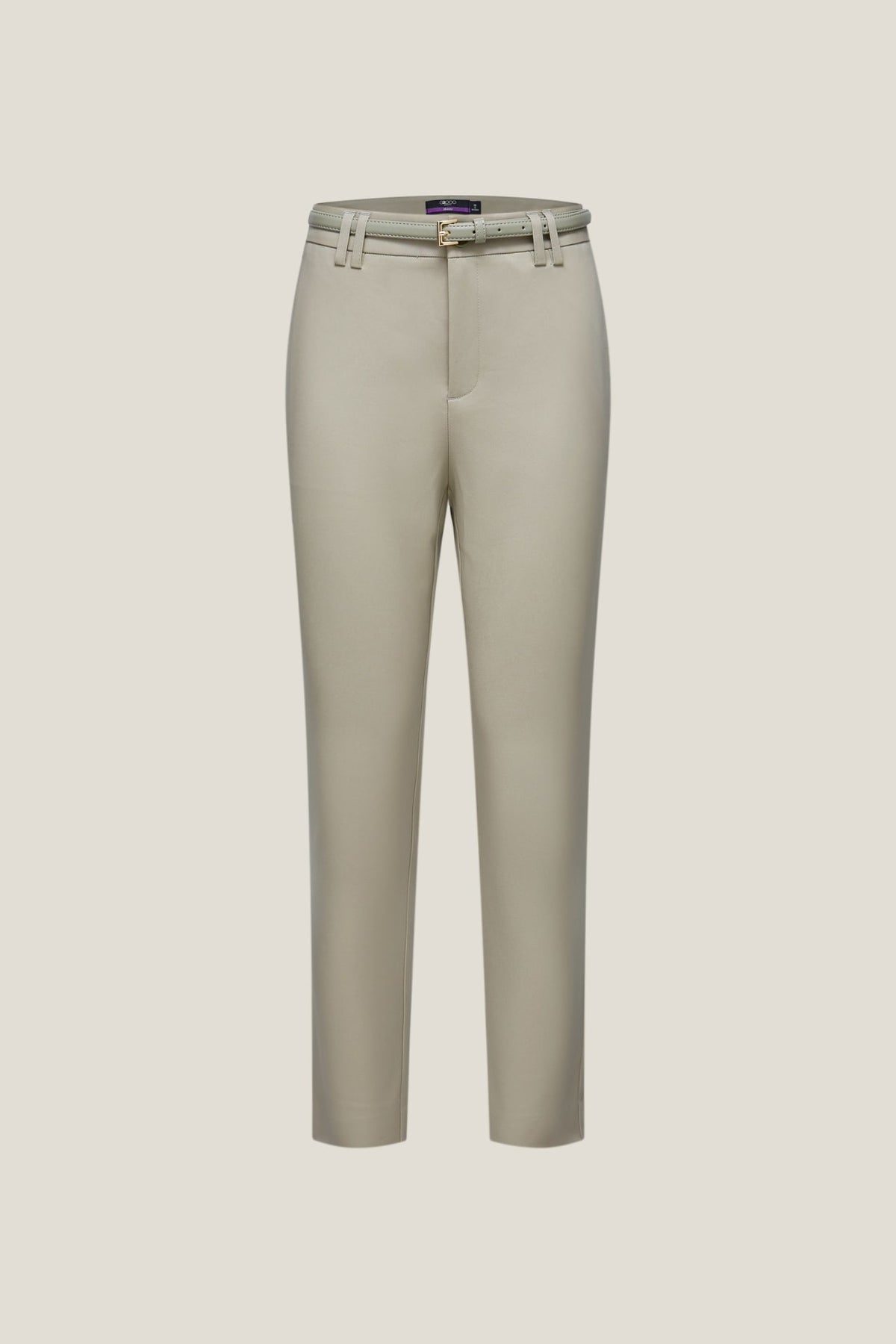 G2000 Pants Cotton Blend Cropped Skinny Casual Pants With Belt Milky Caramel Skinny