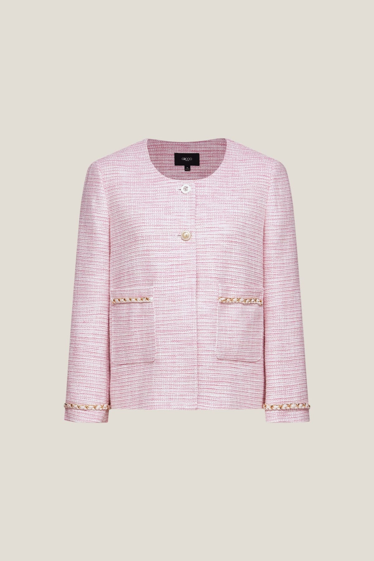 G2000 - Coats & Jackets - Cotton Blend Metallic Tweed Jacket - Frosted Nectar - Regular