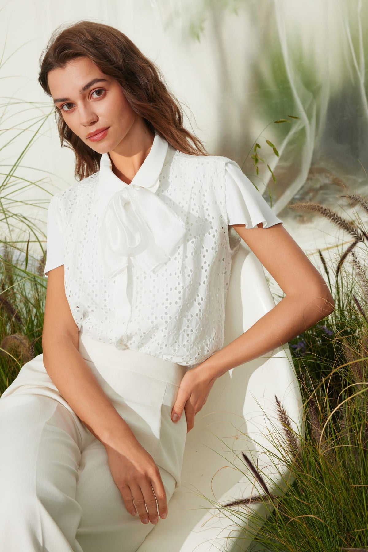 G2000 - Shirts - Cotton Eyelet Short Sleeve Casual Shirt
