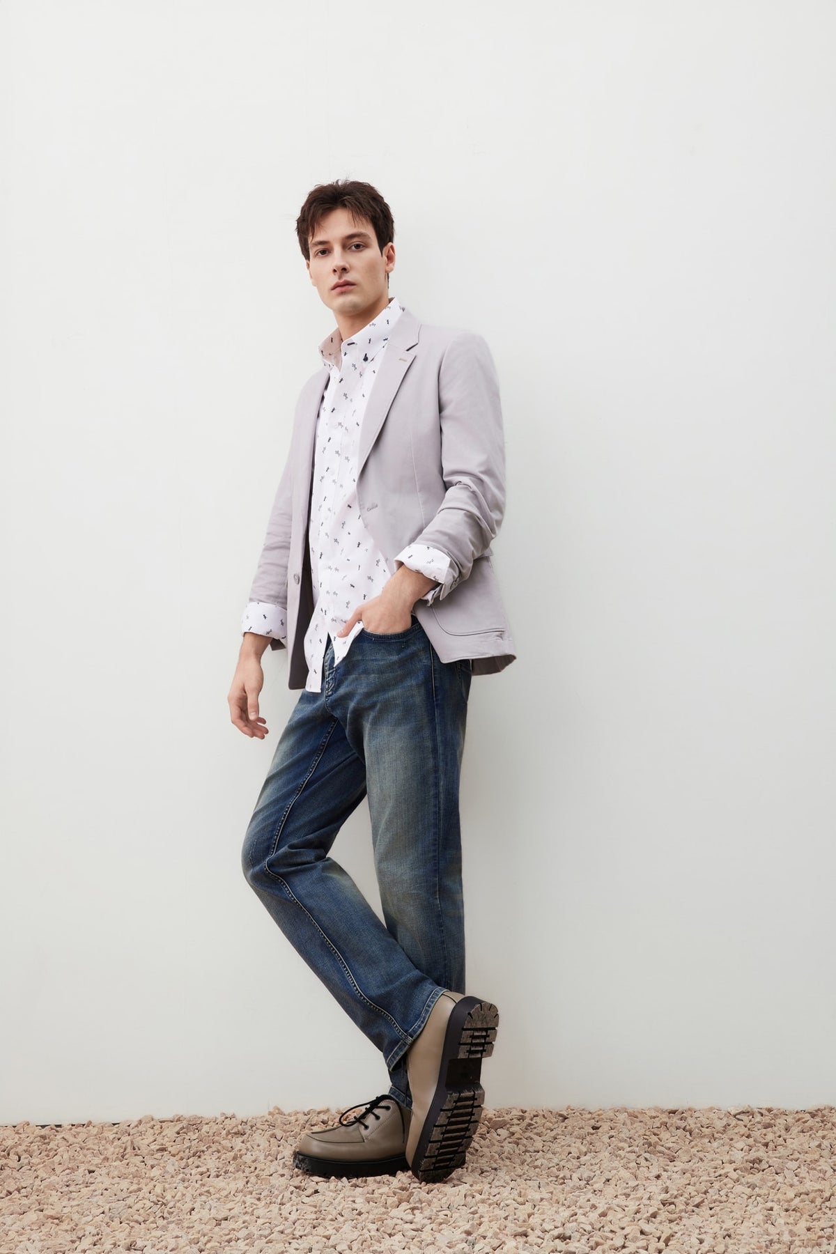 G2000 Suits Enzyme Wash Regular Fit Twill Casual Blazer