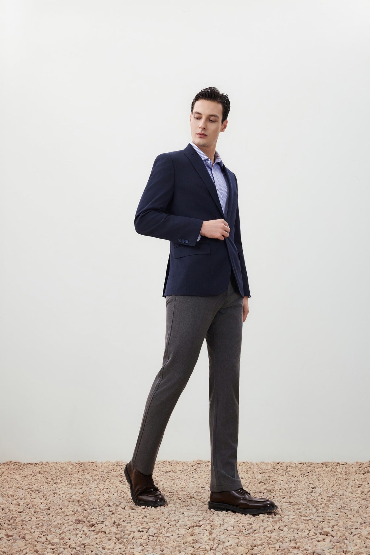 G2000 Suits Anti-Bacterial Smart Fit Texture Suit Blazer Peacoat Smart