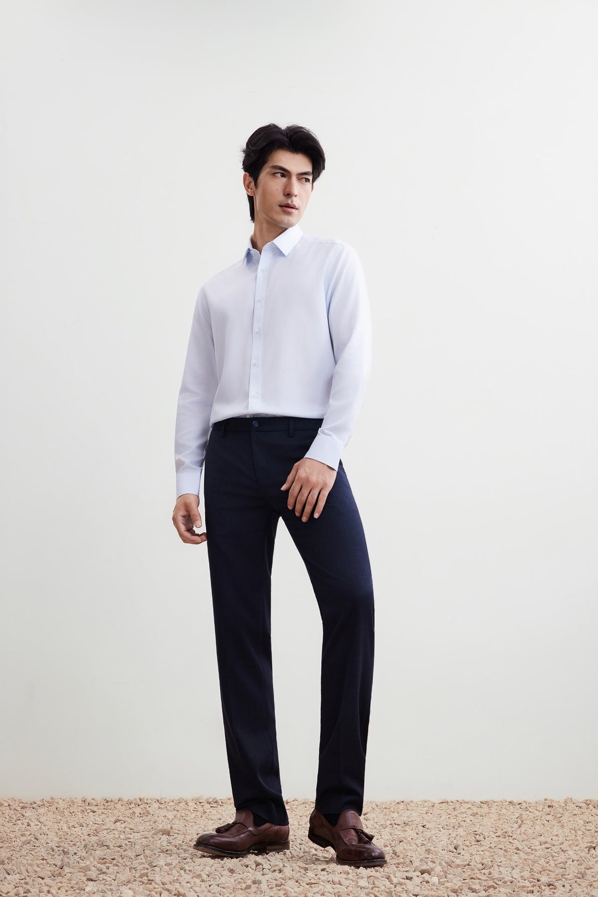 G2000 - Shirts - Non-Iron Premium Cotton Smart Fit 2 Tone Shirt - Wan Blue - Smart