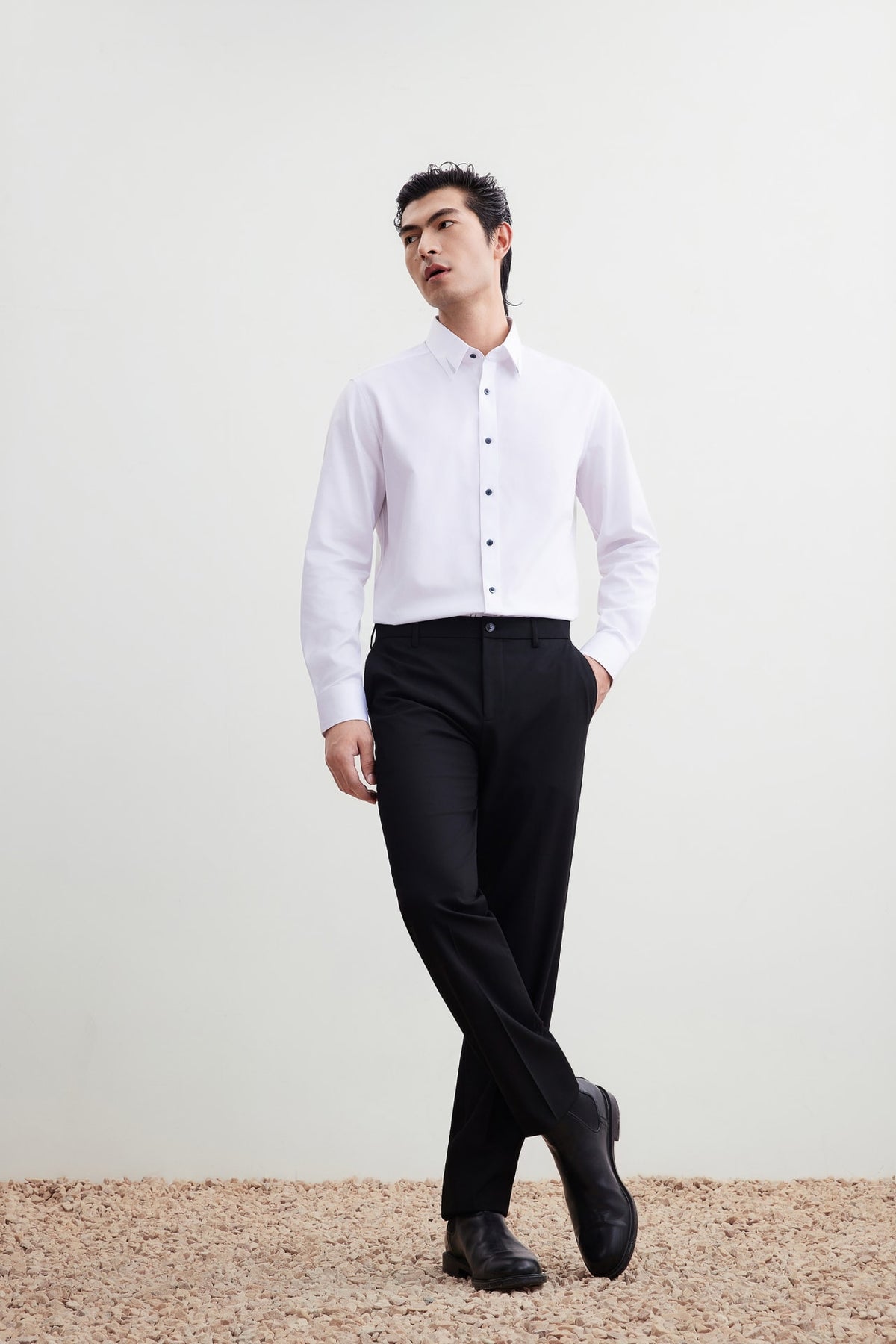 G2000 Shirts Non-Iron Premium Cotton Smart Fit Fine Twill Shirt White Smart