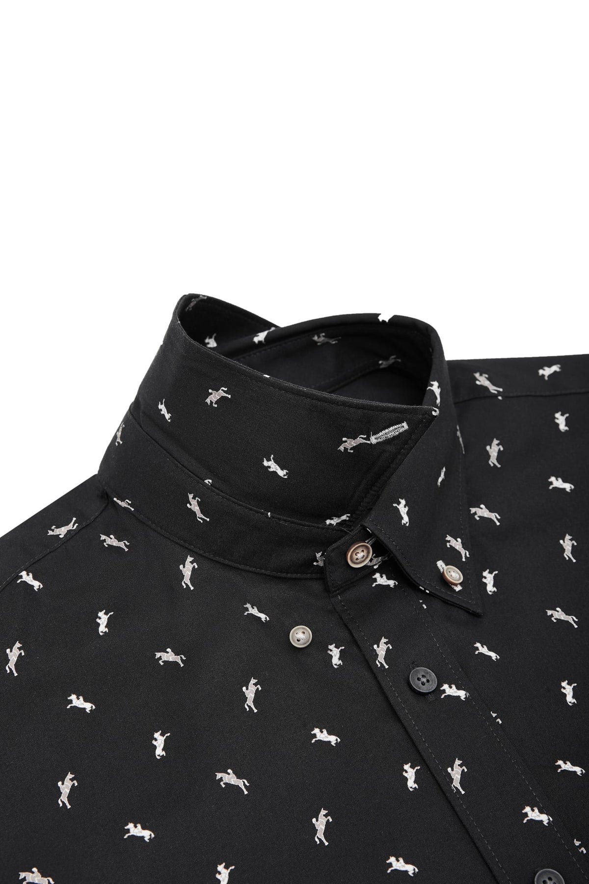 G2000 Shirts Wrinkle-Free Mini Horse Digital Print Comfort Fit Twill Casual Shirt