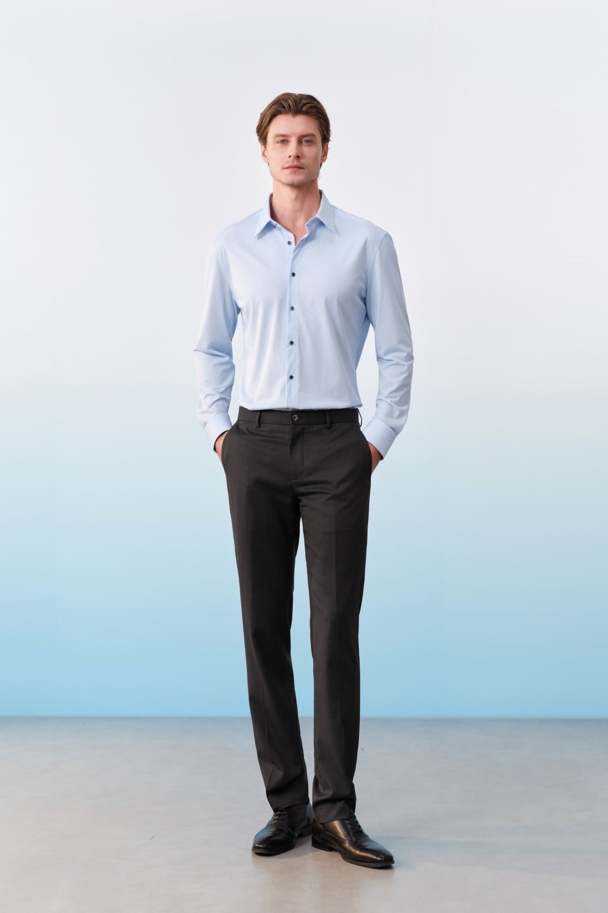 G2000 - Shirts - Non-Iron Warp Knit Slim Fit Long Sleeve Shirt