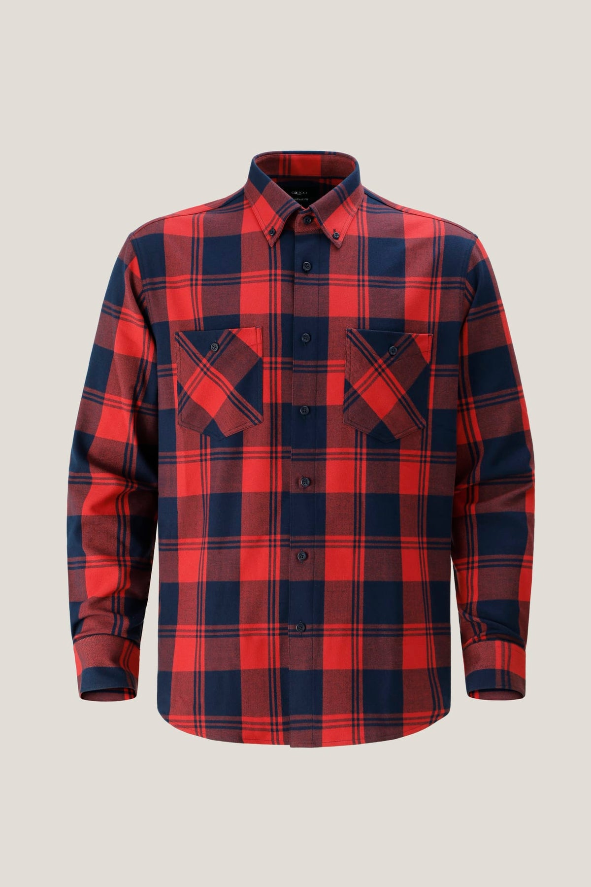 G2000 Shirts 2-Side Brush Comfort Fit Check Casual Shirt Rosso Comfort