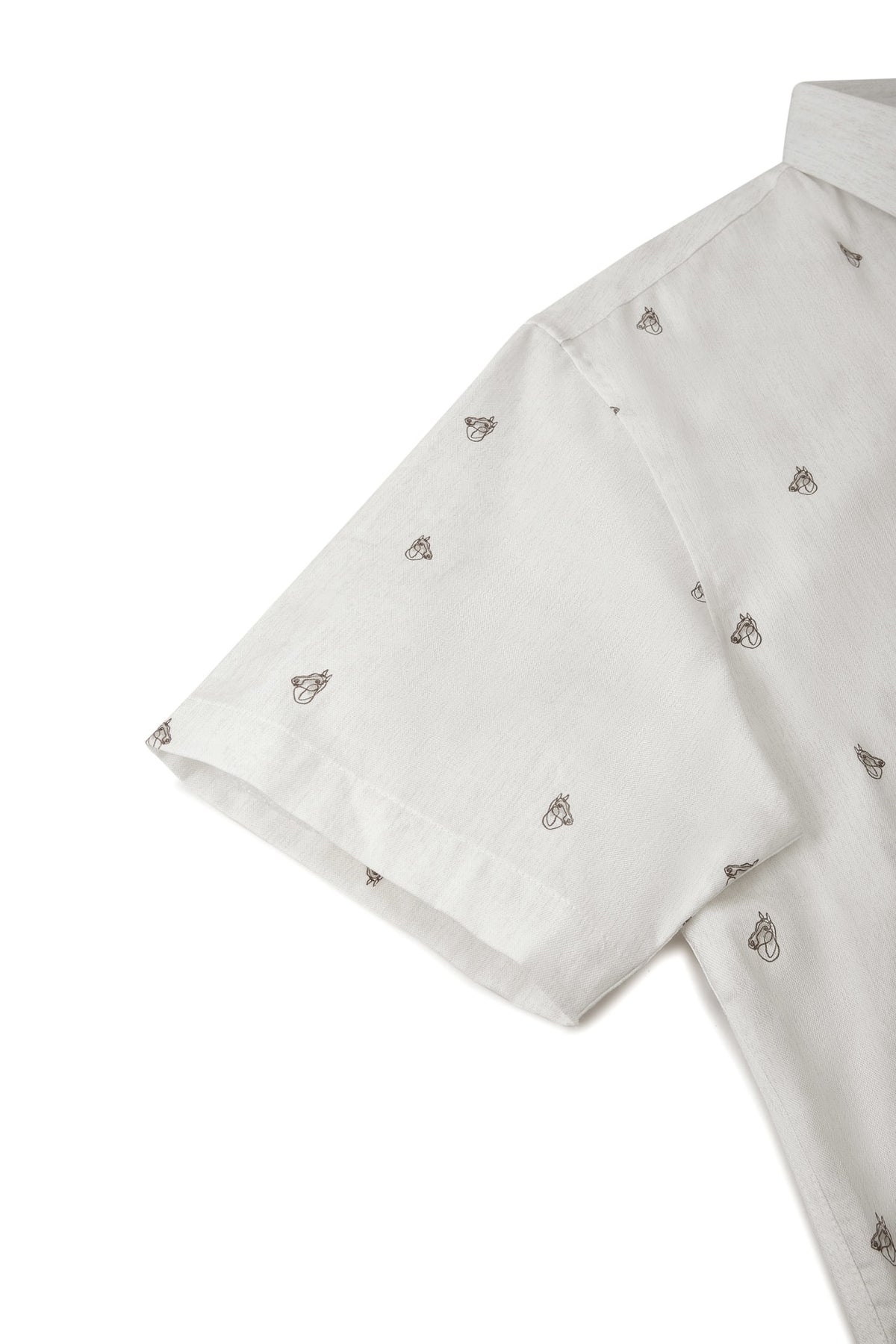 G2000 - Shirts - Wrinkle-Free Mini Horse Digital Print Comfort Fit Oxford Short Sleeve Casual Shirt