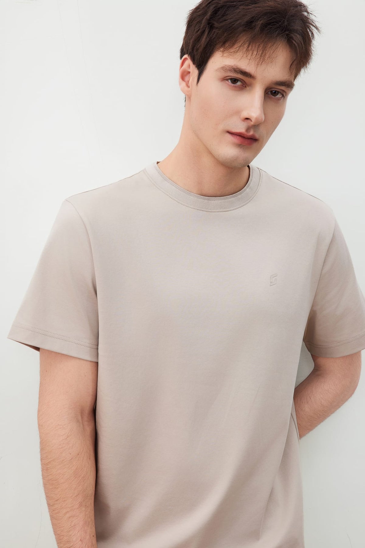 G2000 - T-Shirts - Mercerized Cotton Jersey High Crew Neck Regular Fit Tee