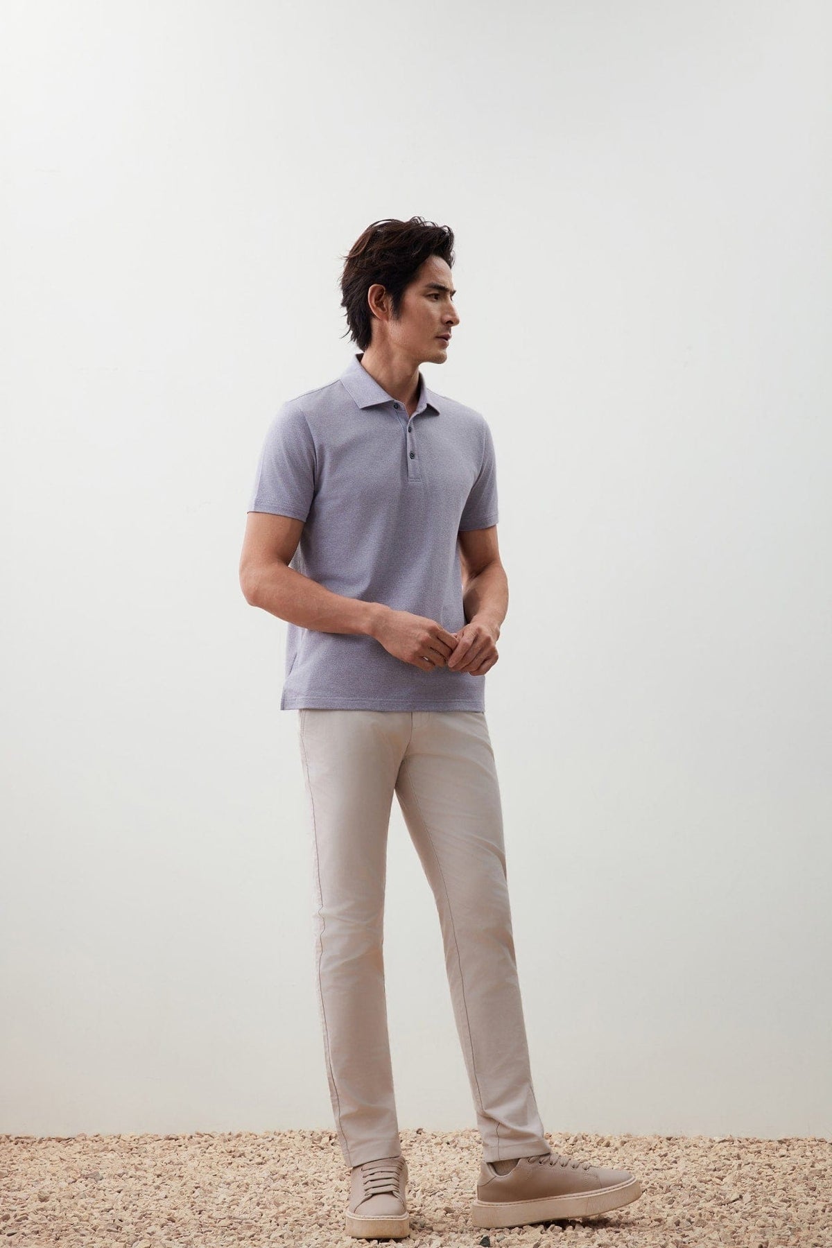 G2000 Polos Cool Touch Cotton Jacquard Smart Fit Polo Tee Frost Gray Smart