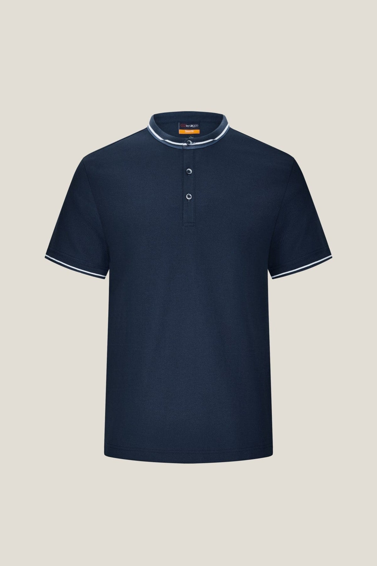 G2000 - Polos - Cotton Pique Stand Collar Smart Fit Polo Tee - Mood Indigo - Smart