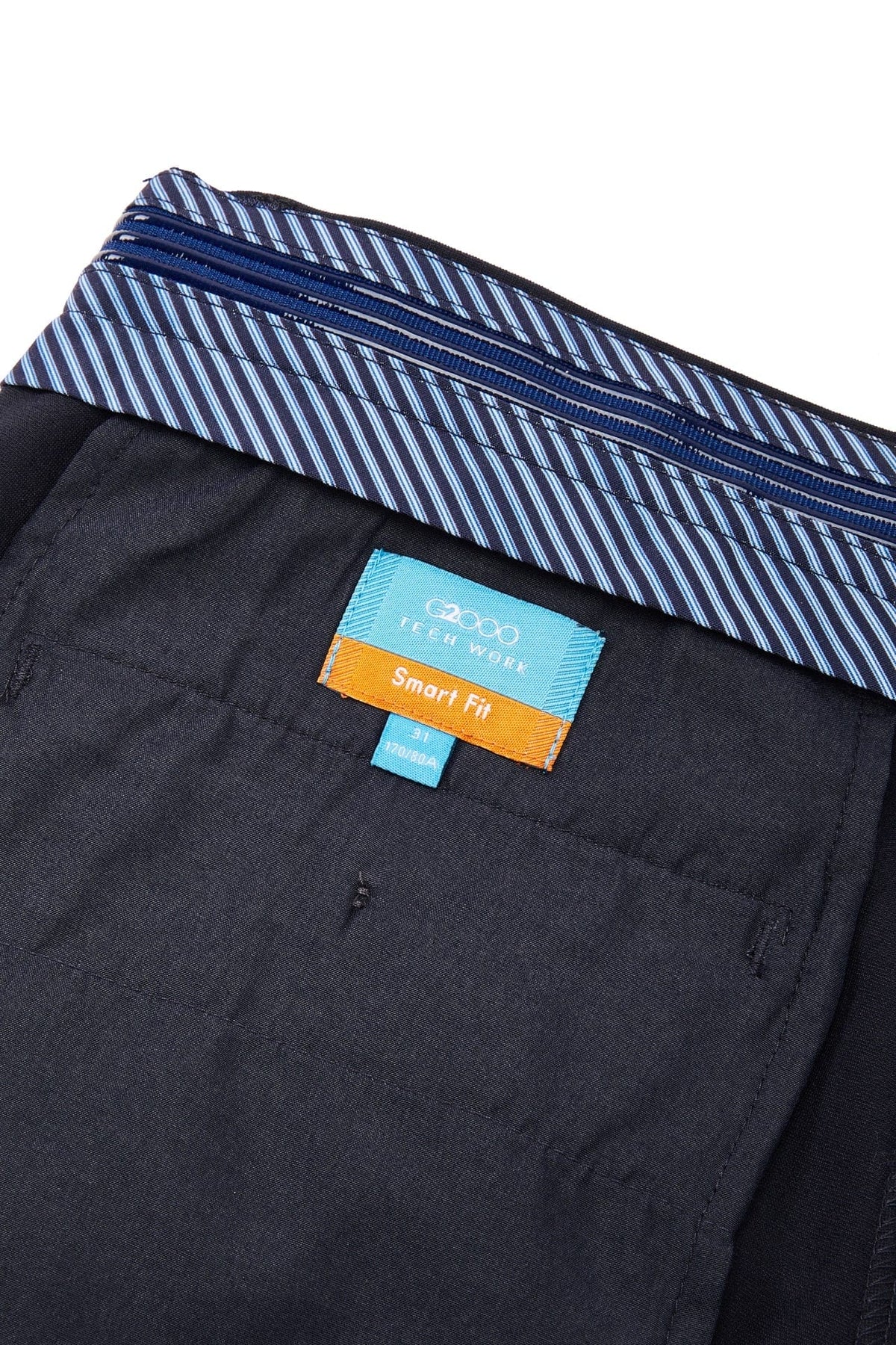 G2000 - Pants - Multi-Way Stretch Smart Fit Plain Weave Suit Pants with Elastic Waist Band