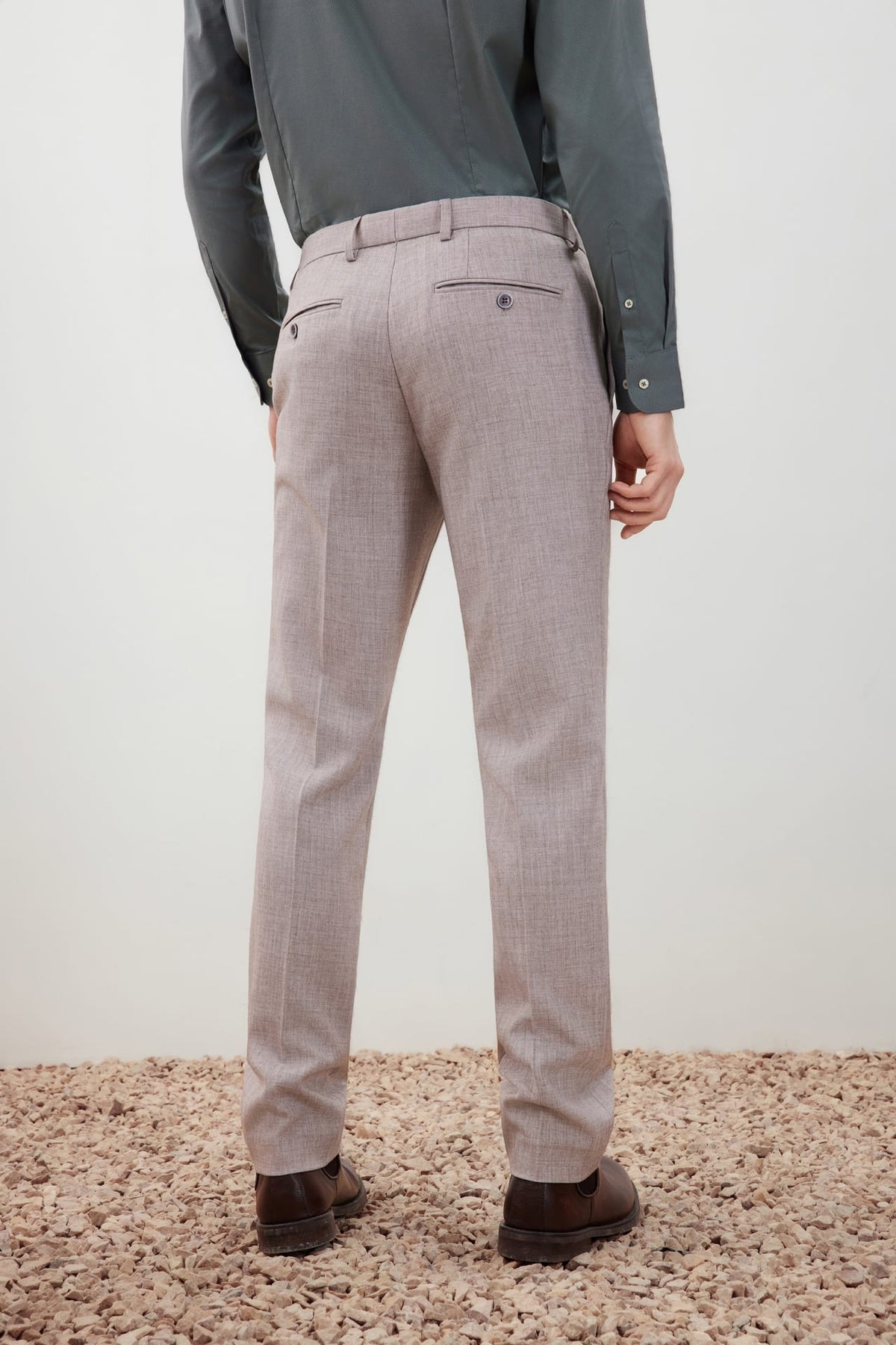 G2000 - Pants - Anti-Bacterial Slim Fit Herringbone Suit Pant