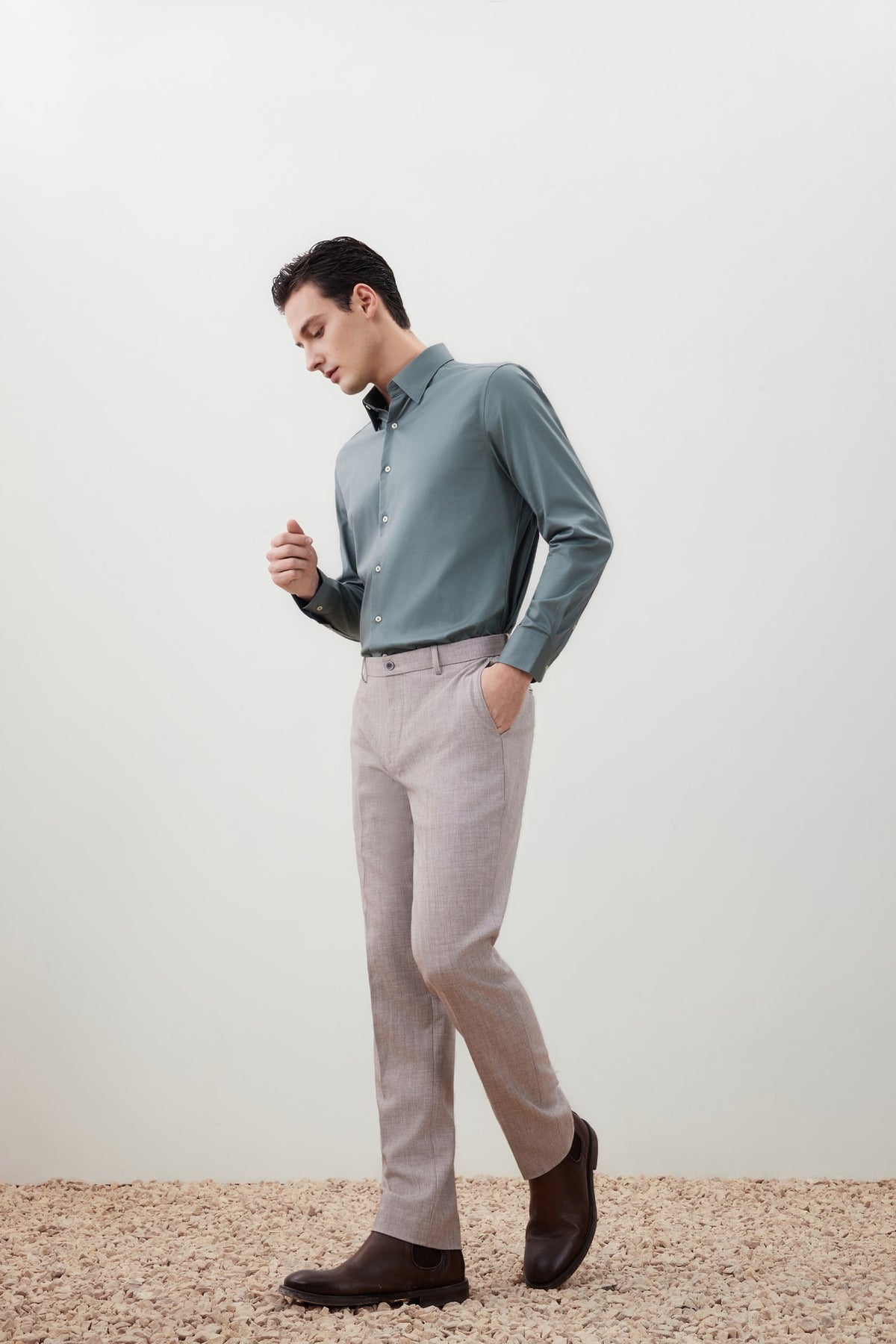 G2000 - Pants - Anti-Bacterial Slim Fit Herringbone Suit Pant