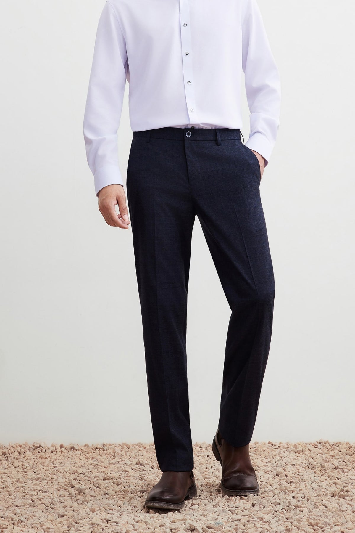 G2000 Pants Anti-Bacterial Smart Fit Check Suit Pants