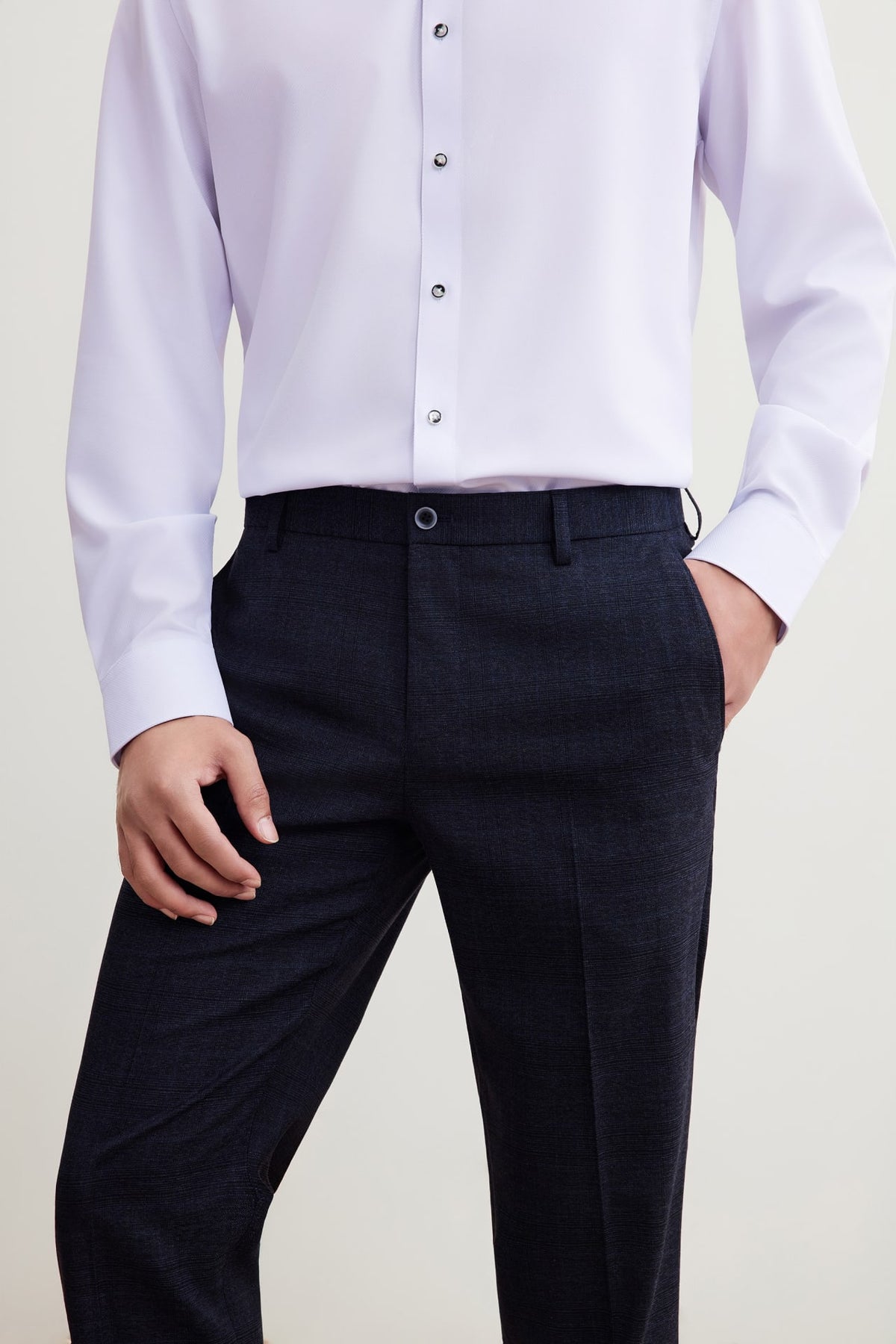 G2000 - Pants - Anti-Bacterial Smart Fit Check Suit Pants