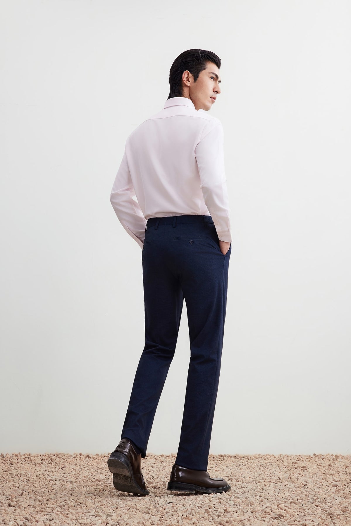 G2000 Pants Multi-Way Stretch Digital Print Smart Fit Knit Suit Pants with Elastic Waist Band