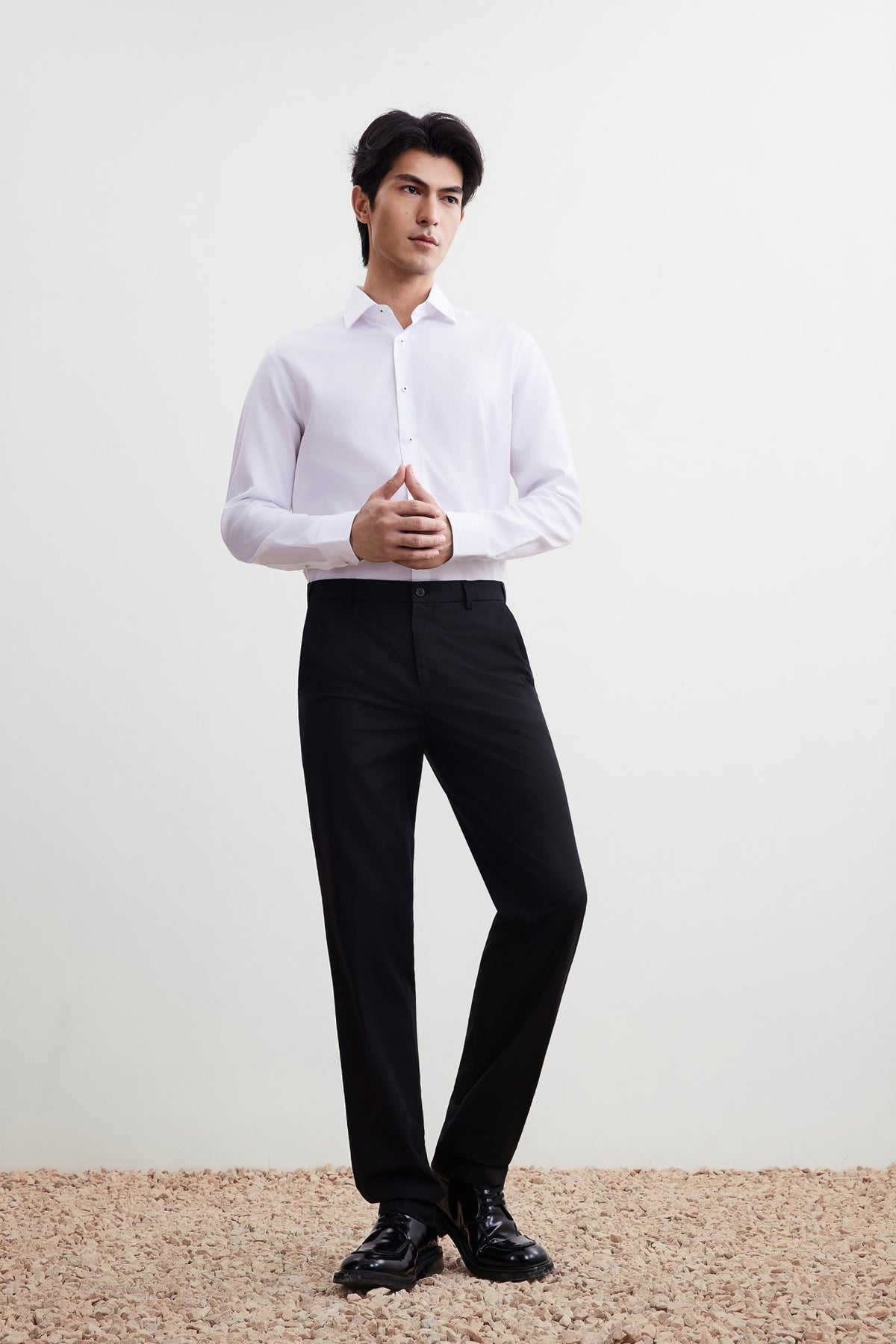 G2000 - Pants - Multi-Way Stretch Cool Touch Smart Fit Plain Weave Suit Pants with Elastic Waist Band - Black - Elastic Smart