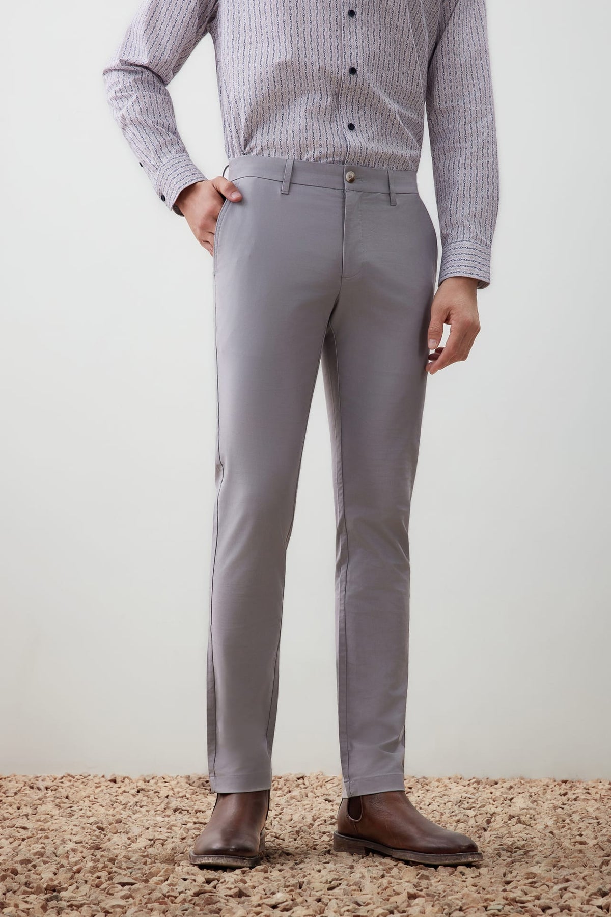 G2000 - Pants - Breezy Comfort Cotton Blend Slim Tapered Fit Twill Casual Pants