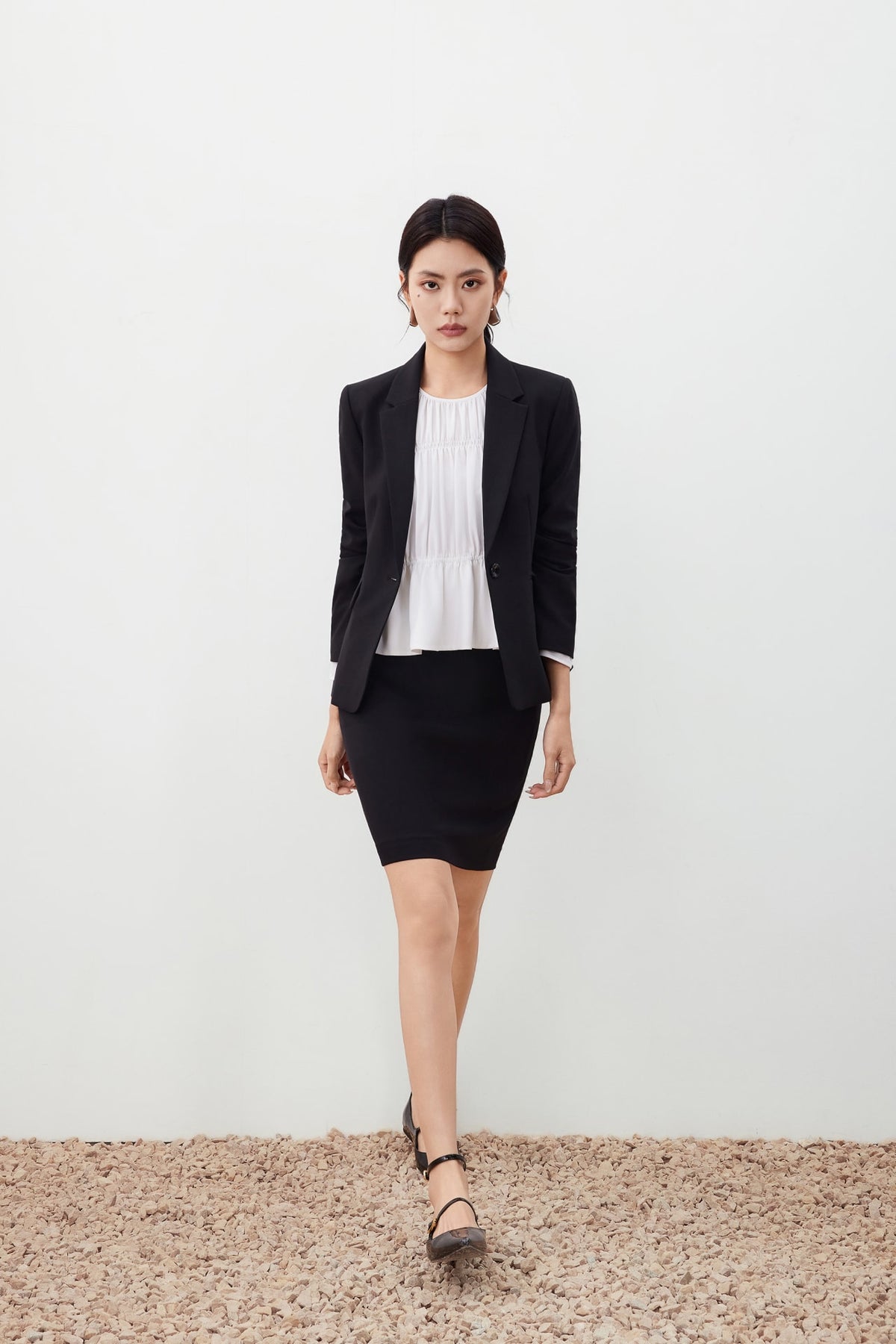 G2000 - Suits - Water Repellent Blazer with Brooch - Slim - Black