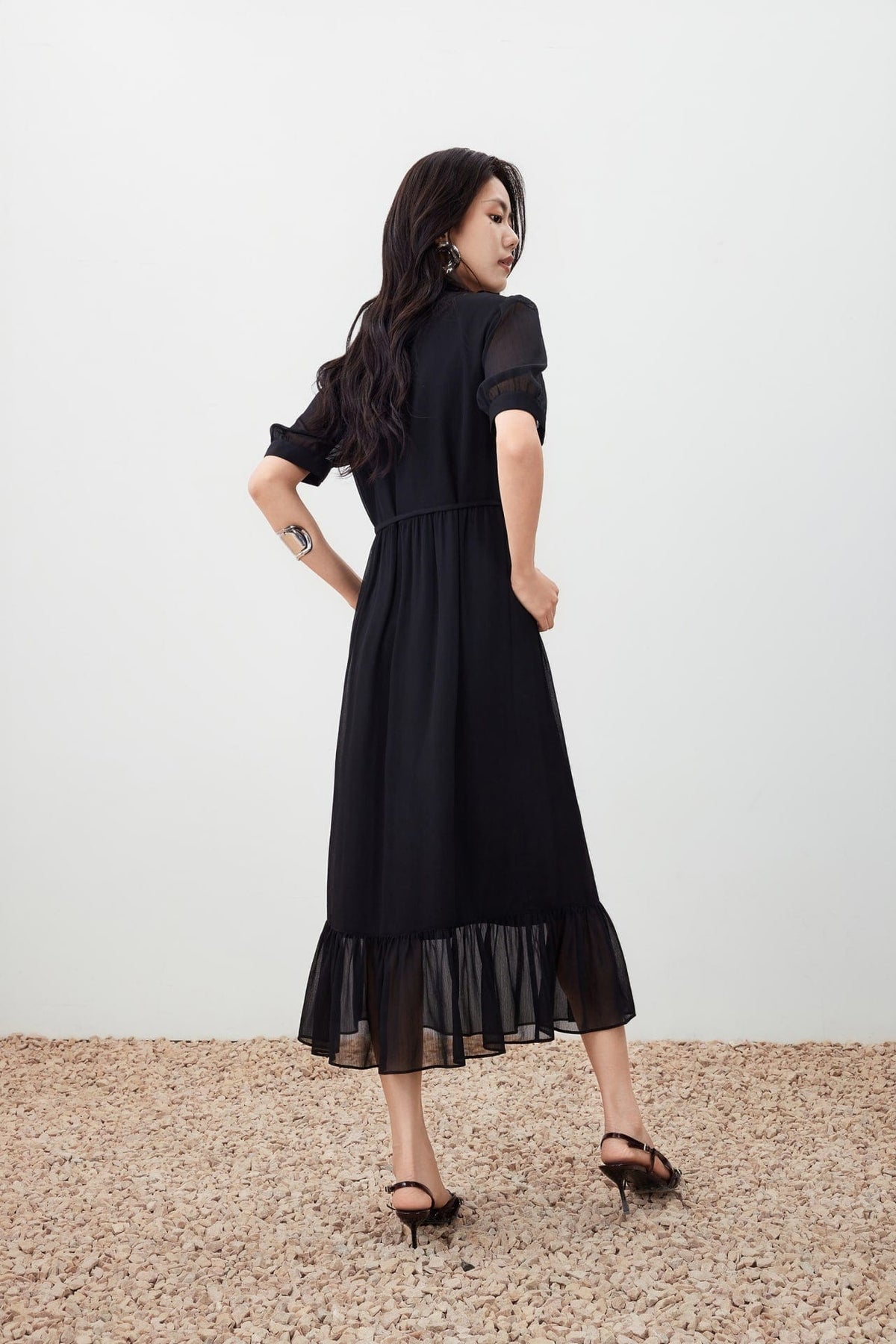 G2000 - Dresses - Tie Neck Chiffon Maxi Dress