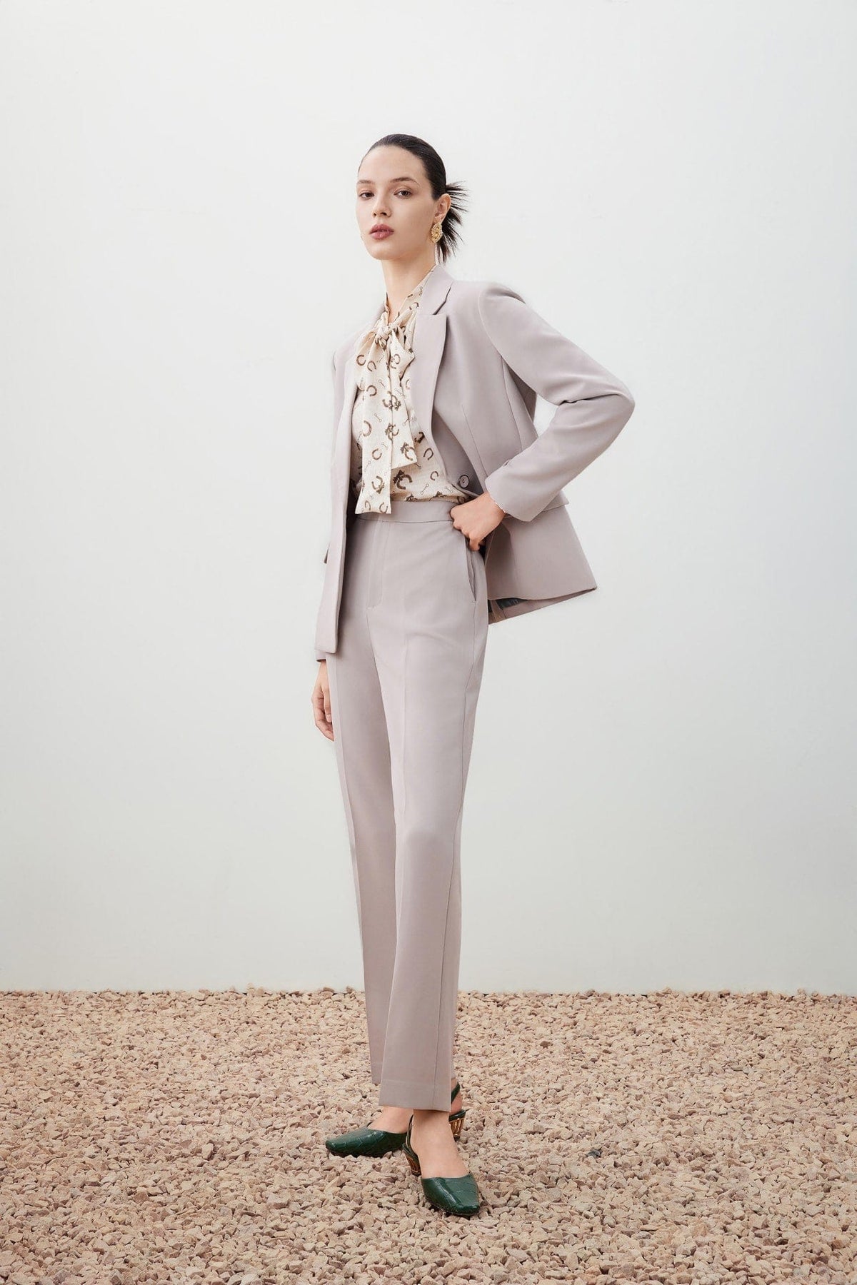 G2000 - Blouses - Horsebit Print Pussy Bow Blouse