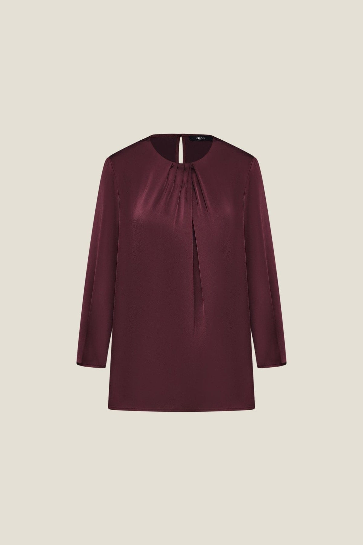 G2000 - Blouses - Pleat Detail Round Neck Blouse - Vineyard - Regular