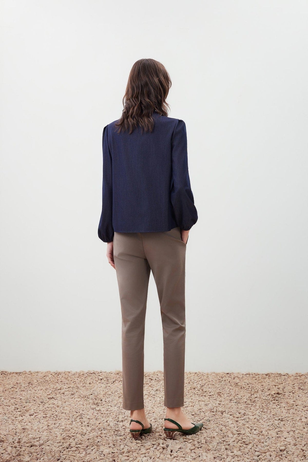 G2000 - Blouses - Ruffle Detail Stand Collar Blouse
