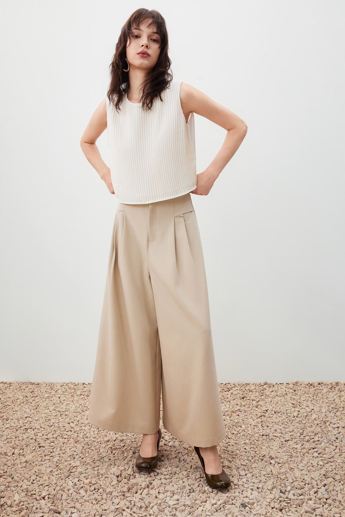 G2000 Pants Elastic Waist Palazzo Pants