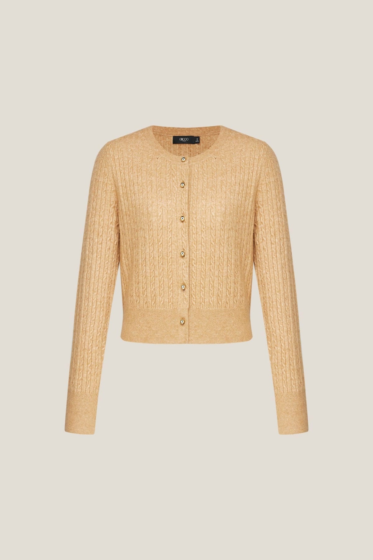 G2000 - Cardigans - Cable Cropped Cardigan - Beige - Regular
