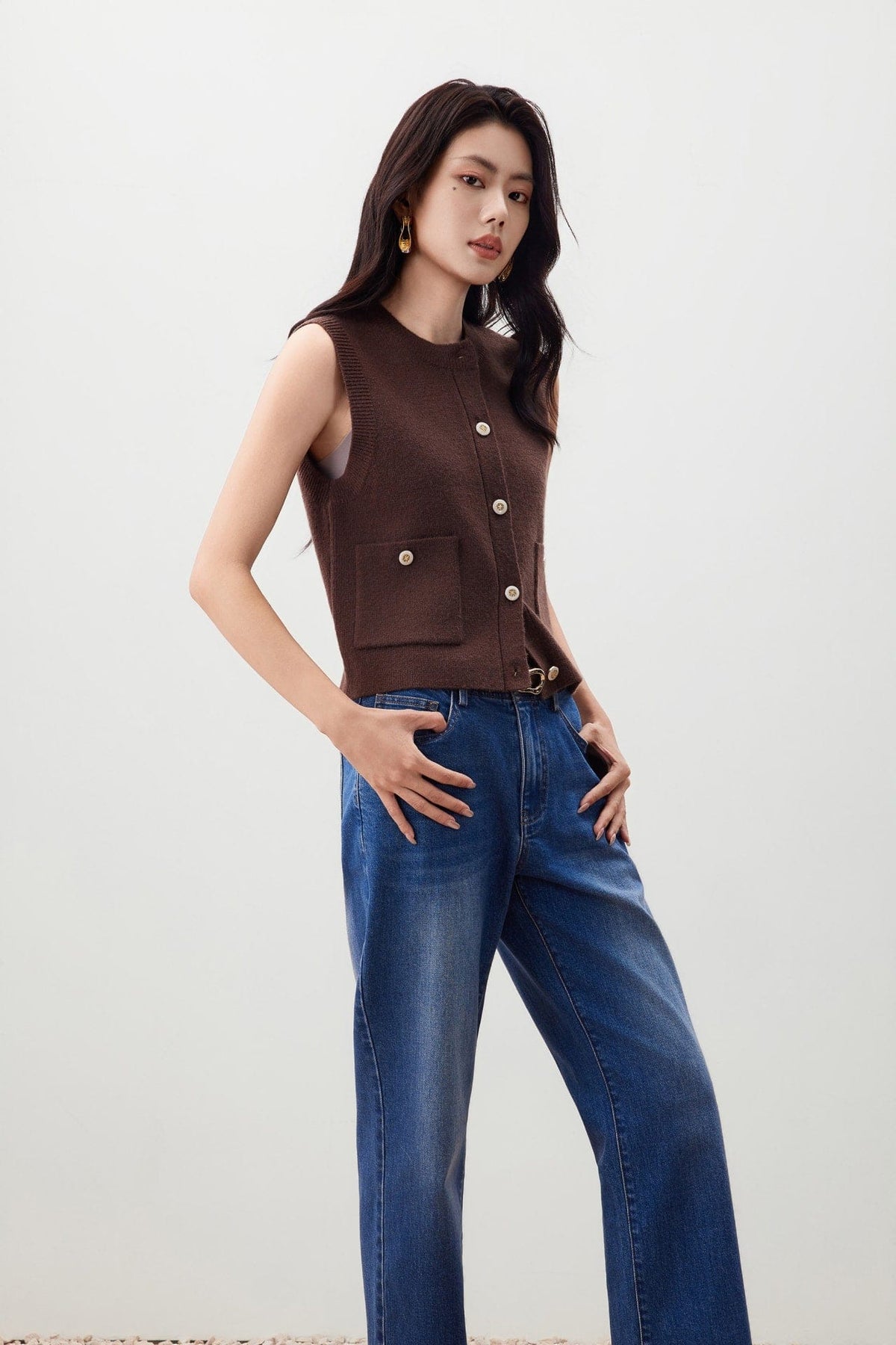 G2000 Cardigans Pocket Detail Sweater Vest