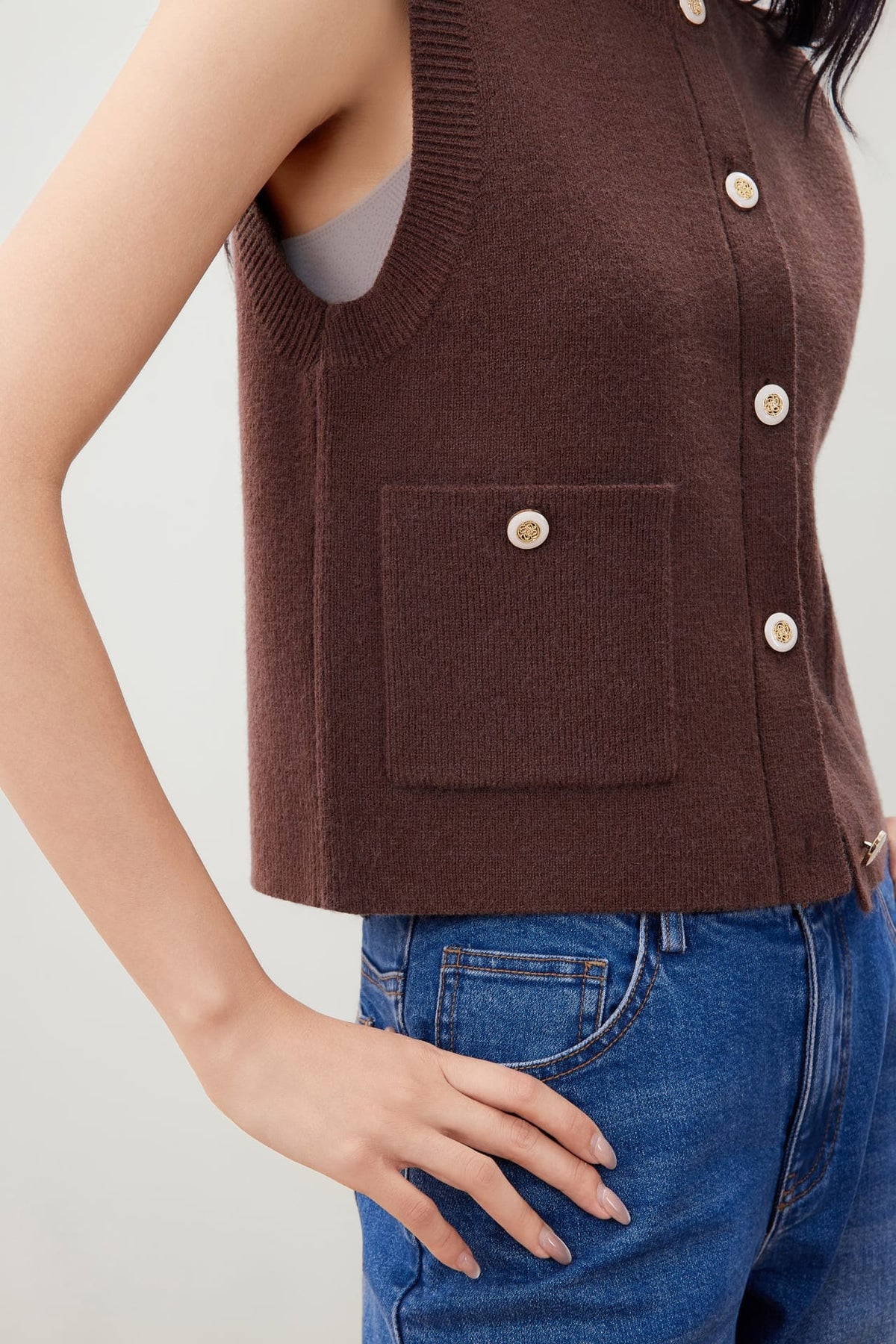 G2000 - Cardigans - Pocket Detail Sweater Vest