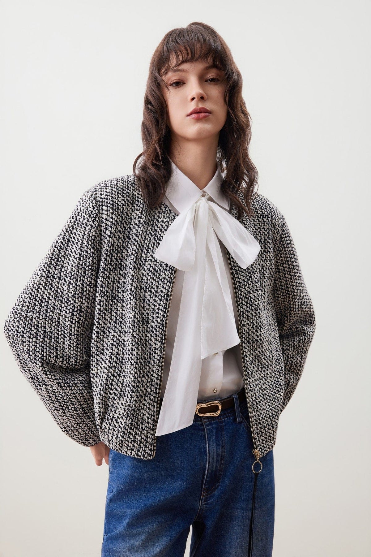 G2000 - Coats & Jackets - Tweed Knit Zipper Jacket