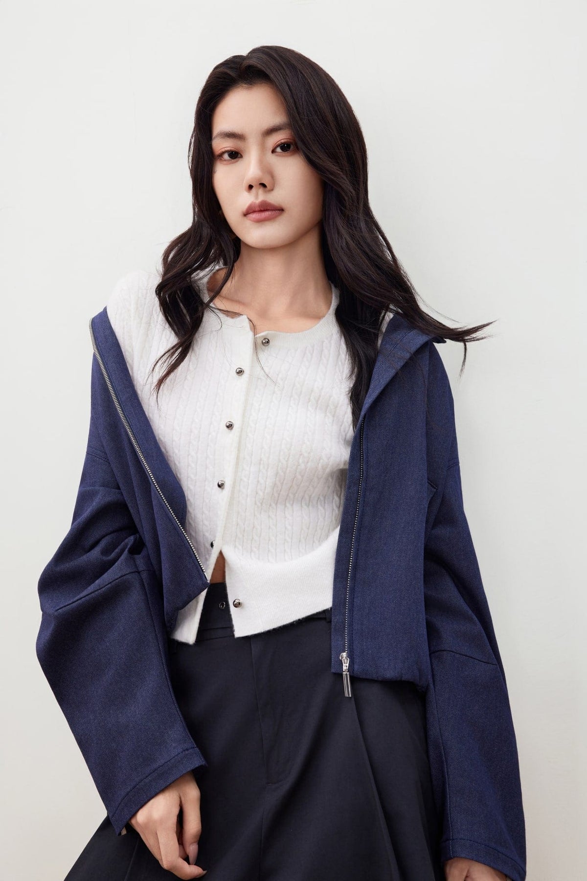 G2000 Coats & Jackets Denim Like Stand Collar Jacket