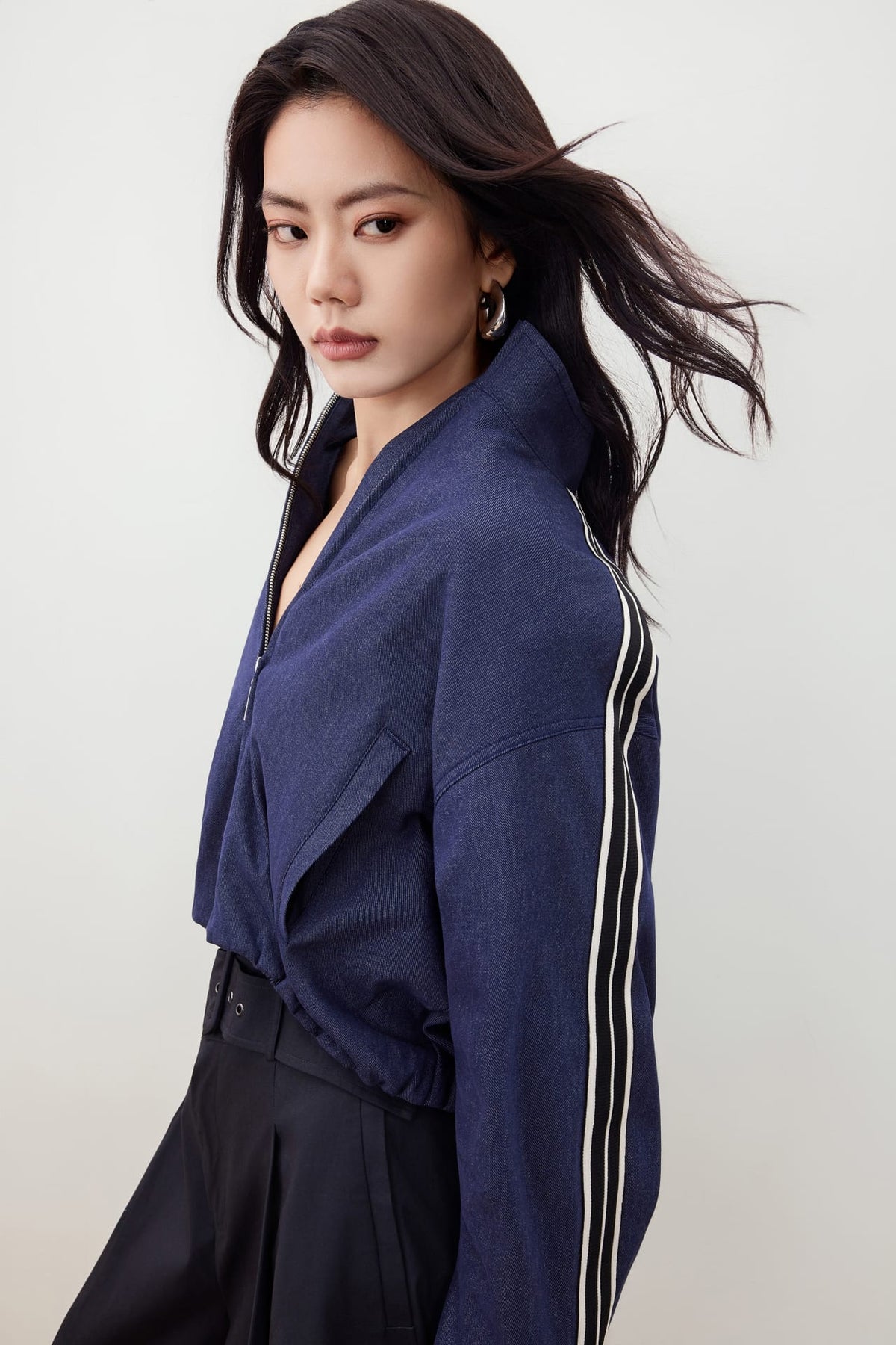 G2000 Coats & Jackets Denim Like Stand Collar Jacket