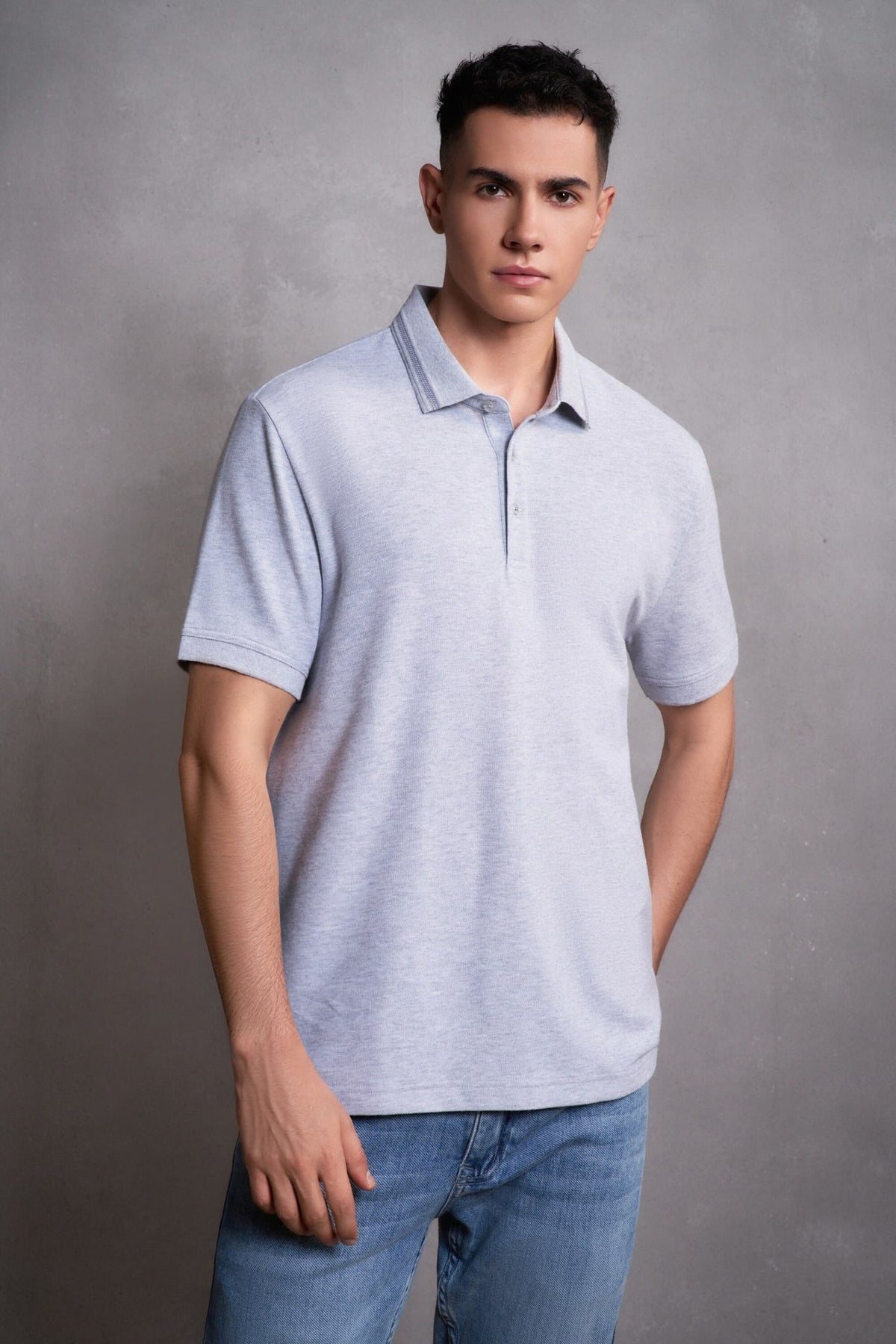 G2000 Polos Cool Touch Smart Fit Cotton Pique Polo Tee Frost Gray Smart