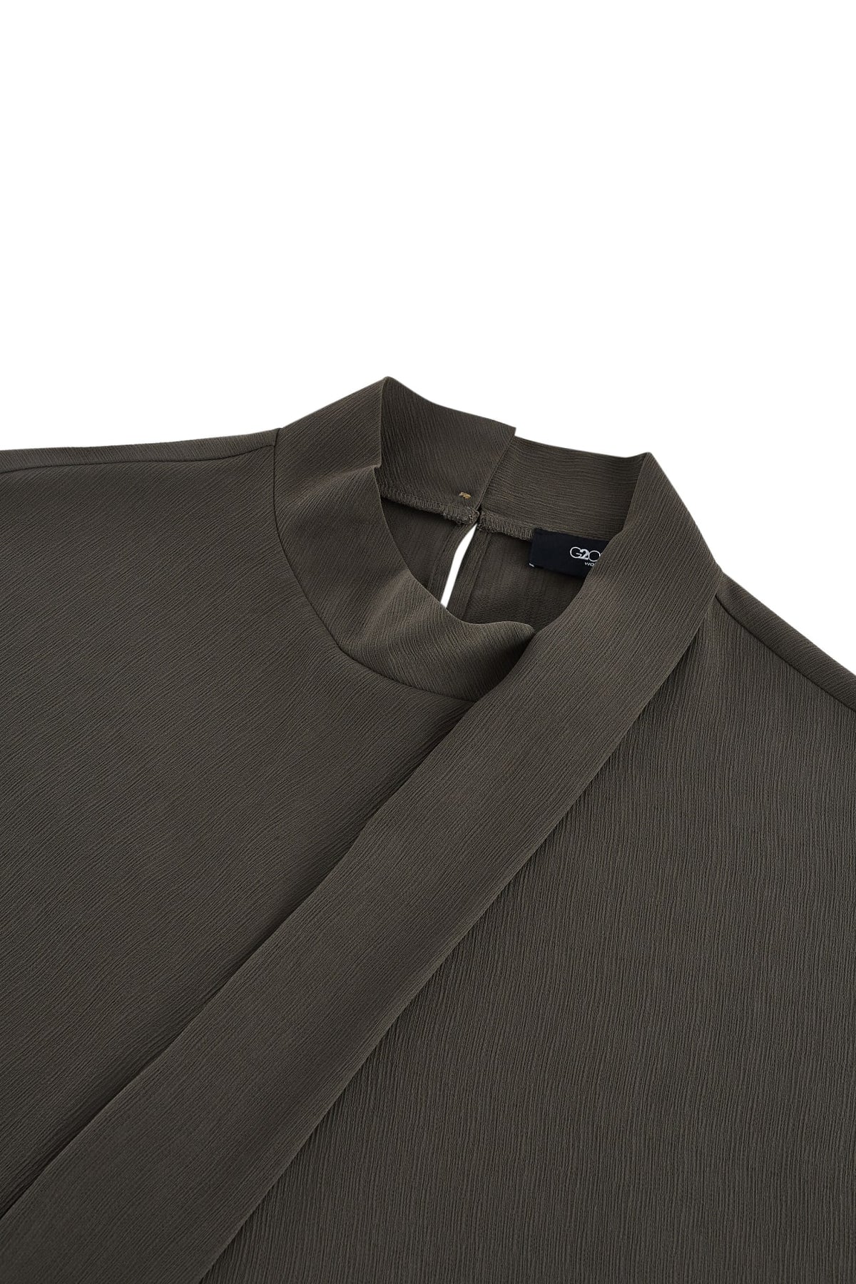 G2000 - Blouses - Draped Front Regular Fit Textured Blouse