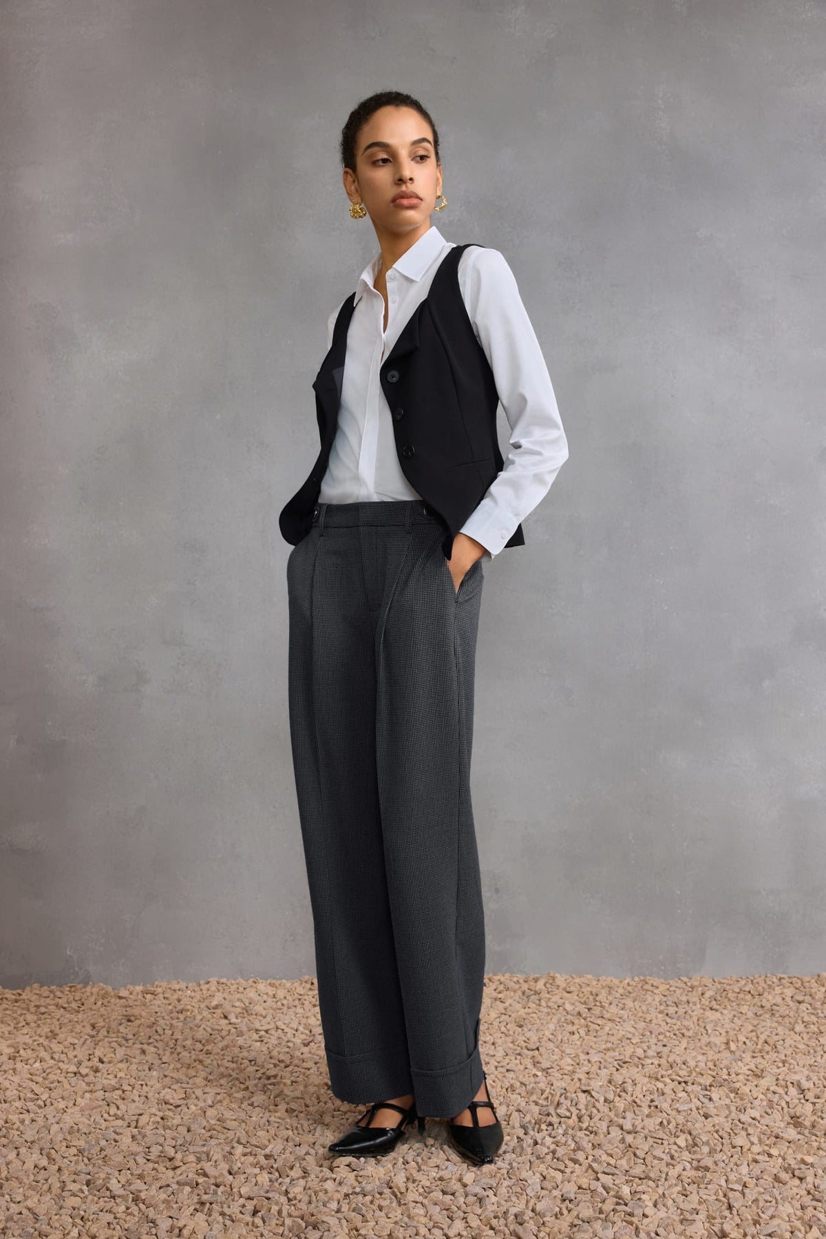 G2000 - Pants - Houndstooth Straight Leg Ankle Pants