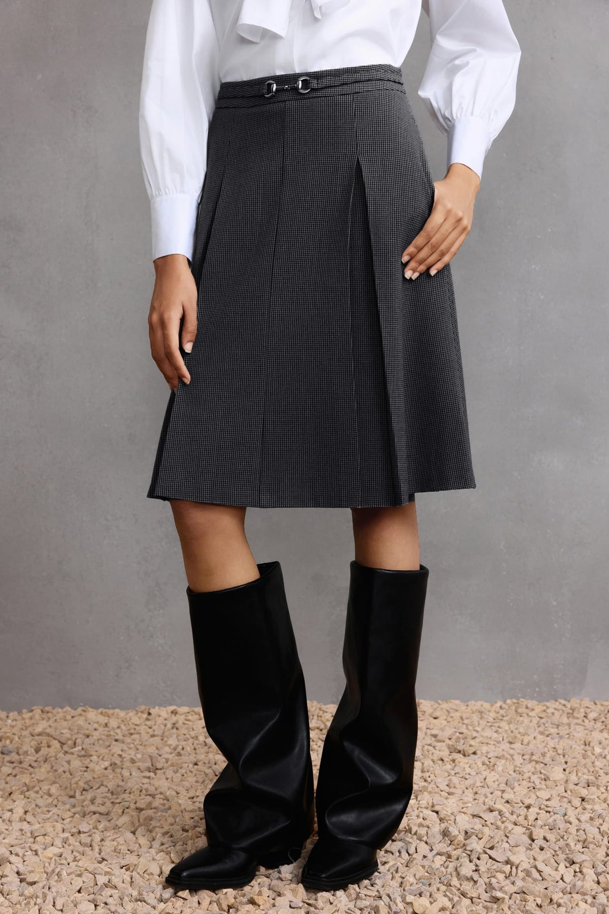 G2000 Skirts Houndstooth A-Line Skirt