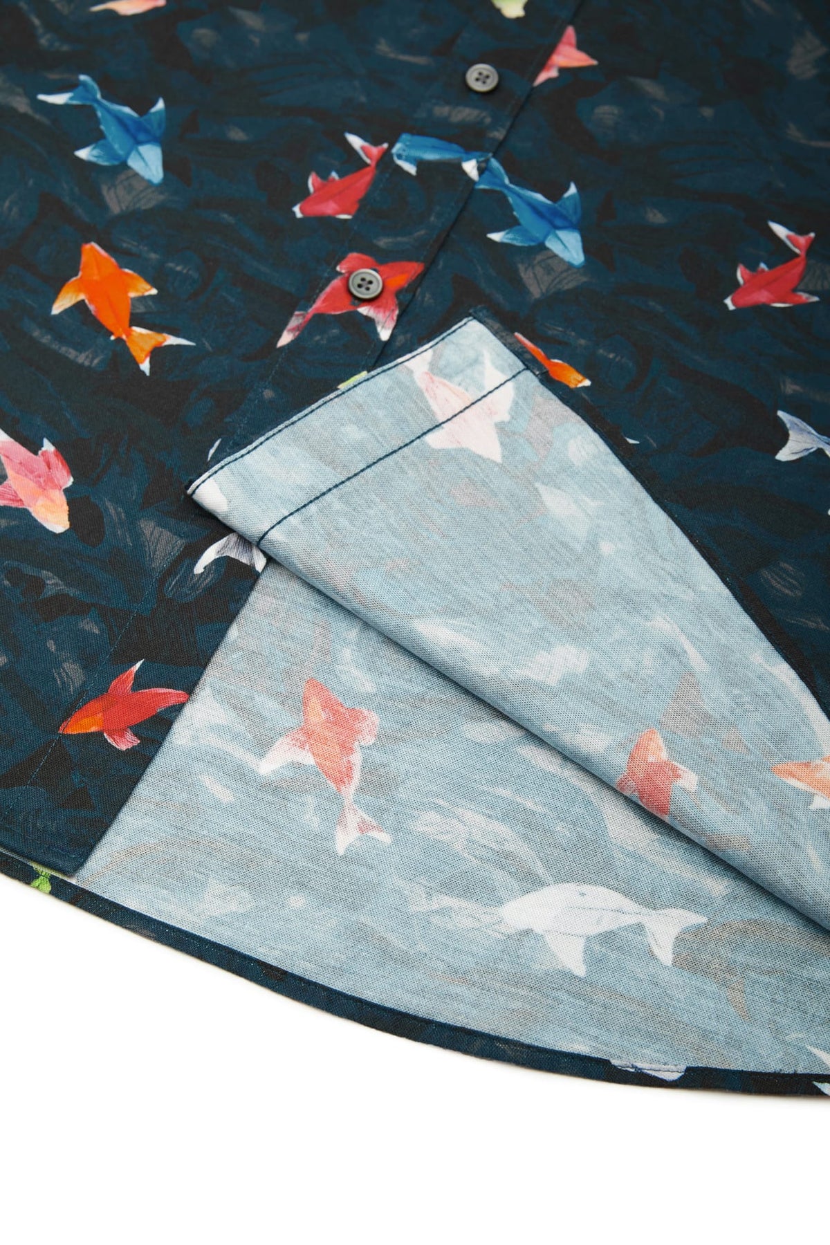G2000 - Shirts - Wrinkle Free Oxford Koi Printed Smart Fit Short Sleeve Casual Shirt