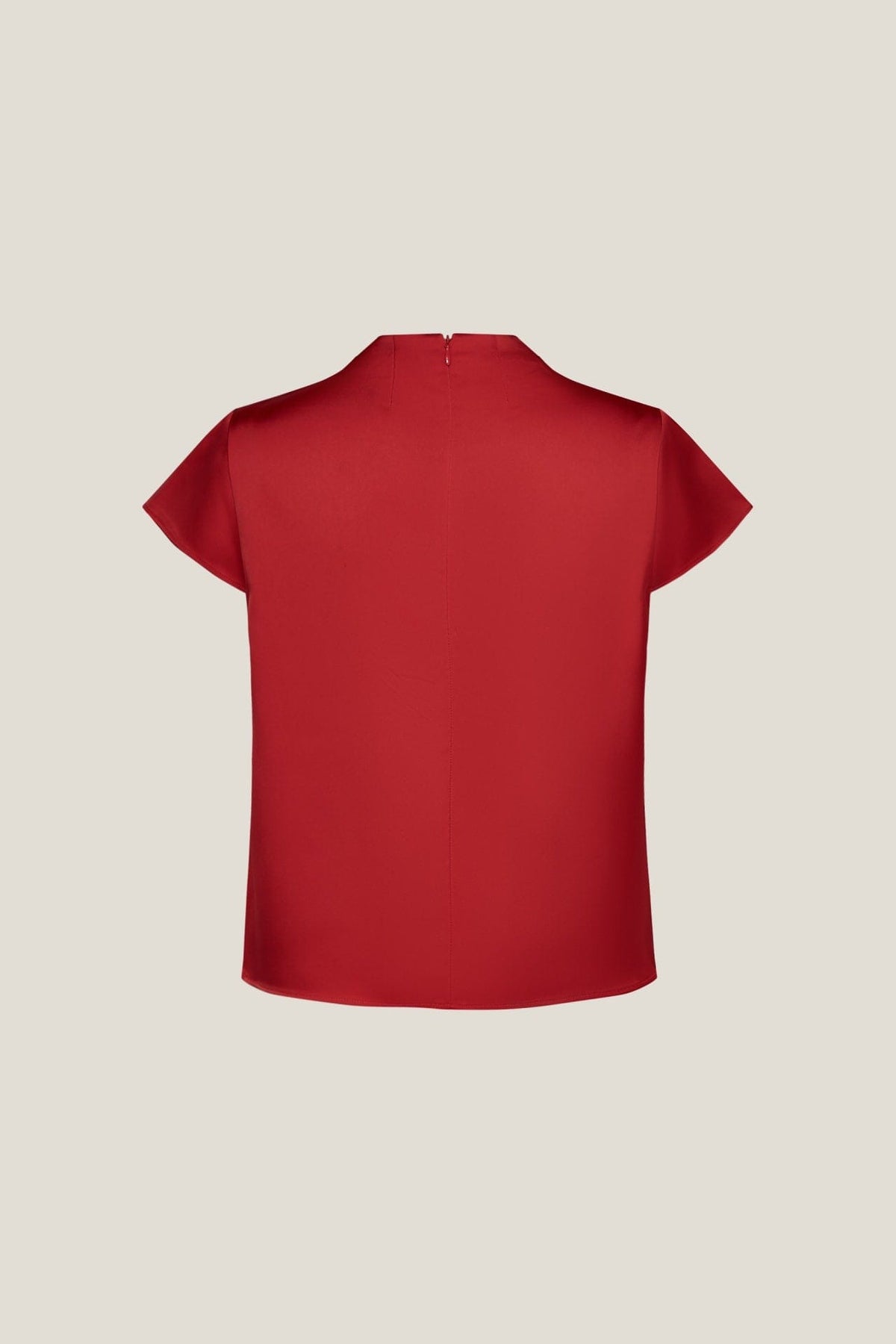 G2000 - Blouses - Mandarin Collar Pleated Satin Top
