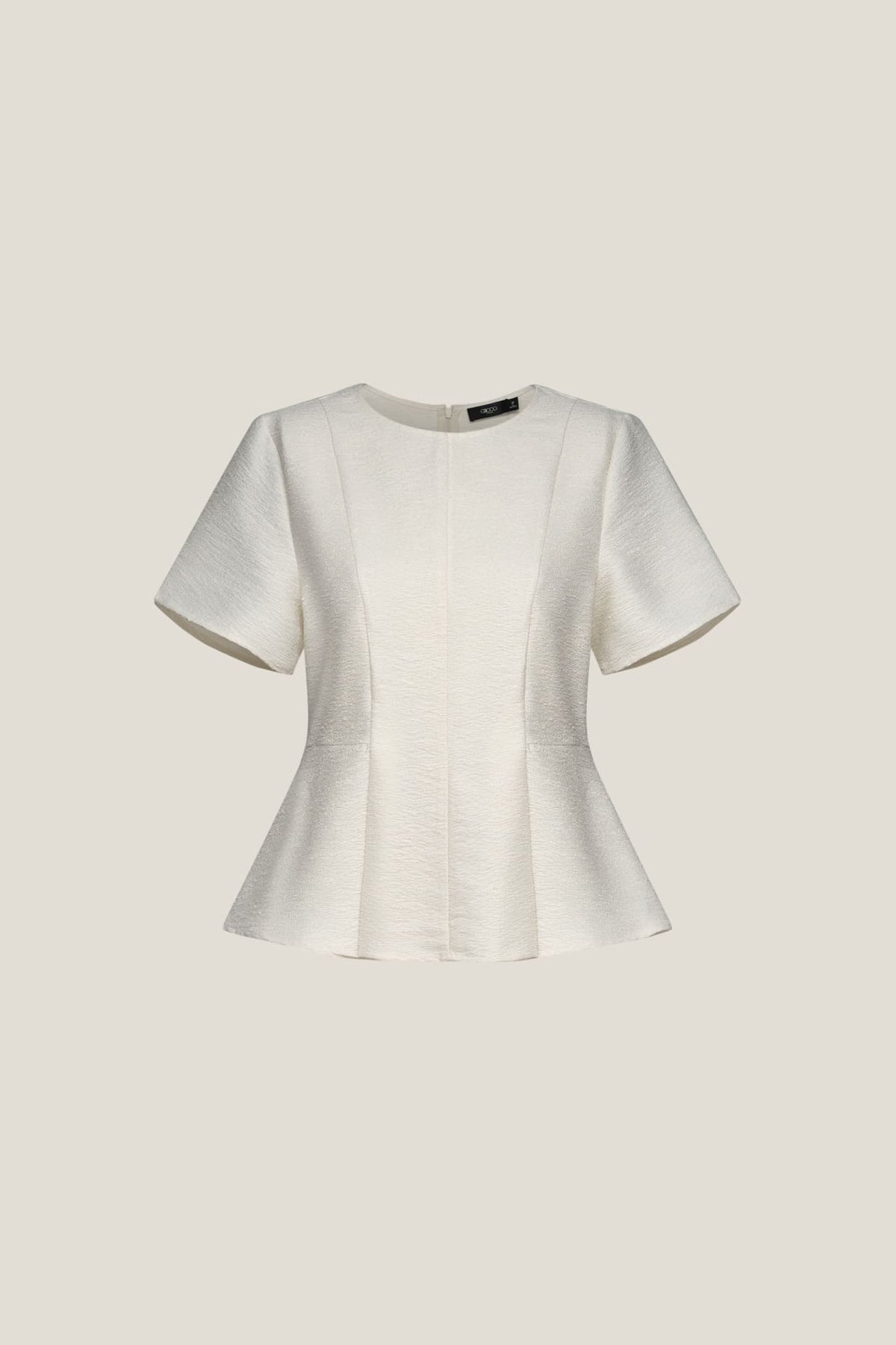 G2000 Blouses Tweed Peplum Top Star White Regular