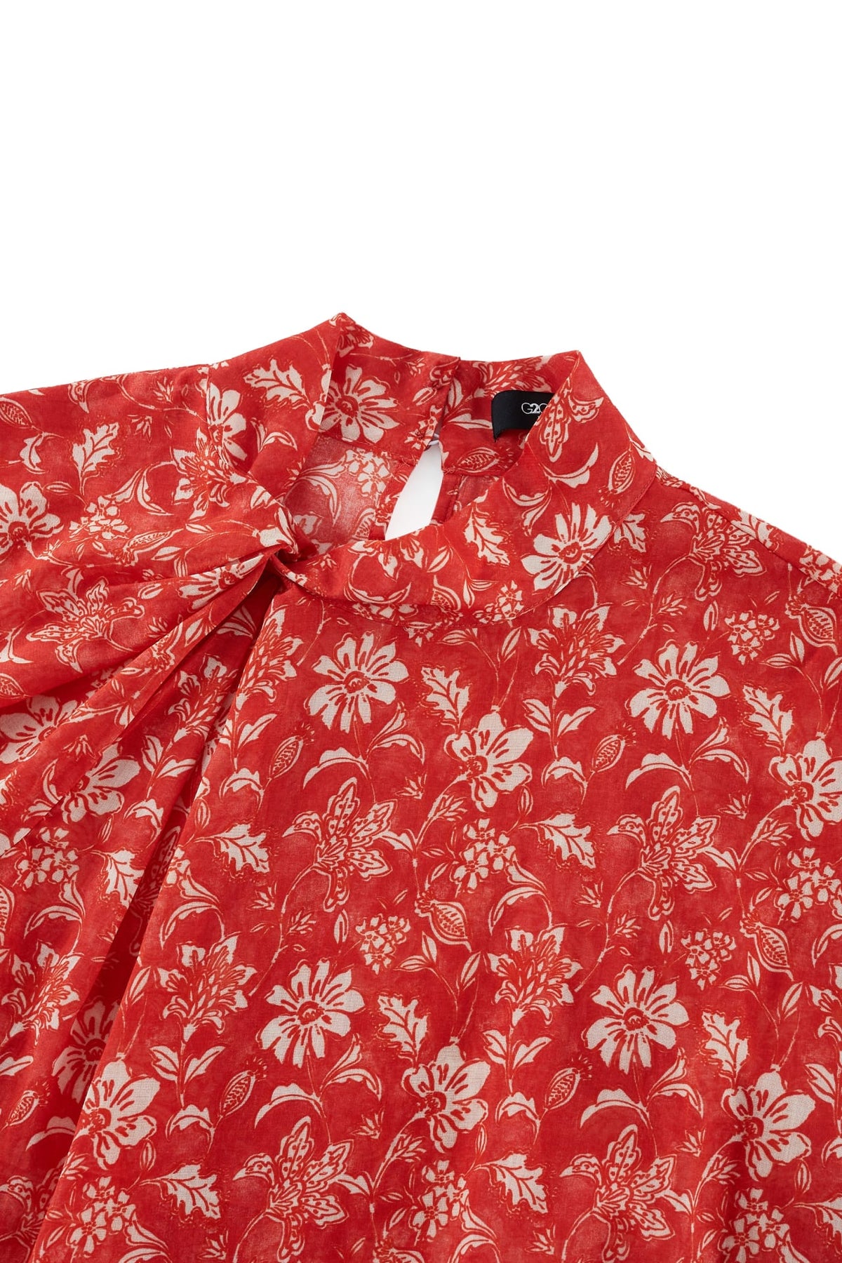 G2000 - Blouses - Tie-Neck Floral Print Blouse