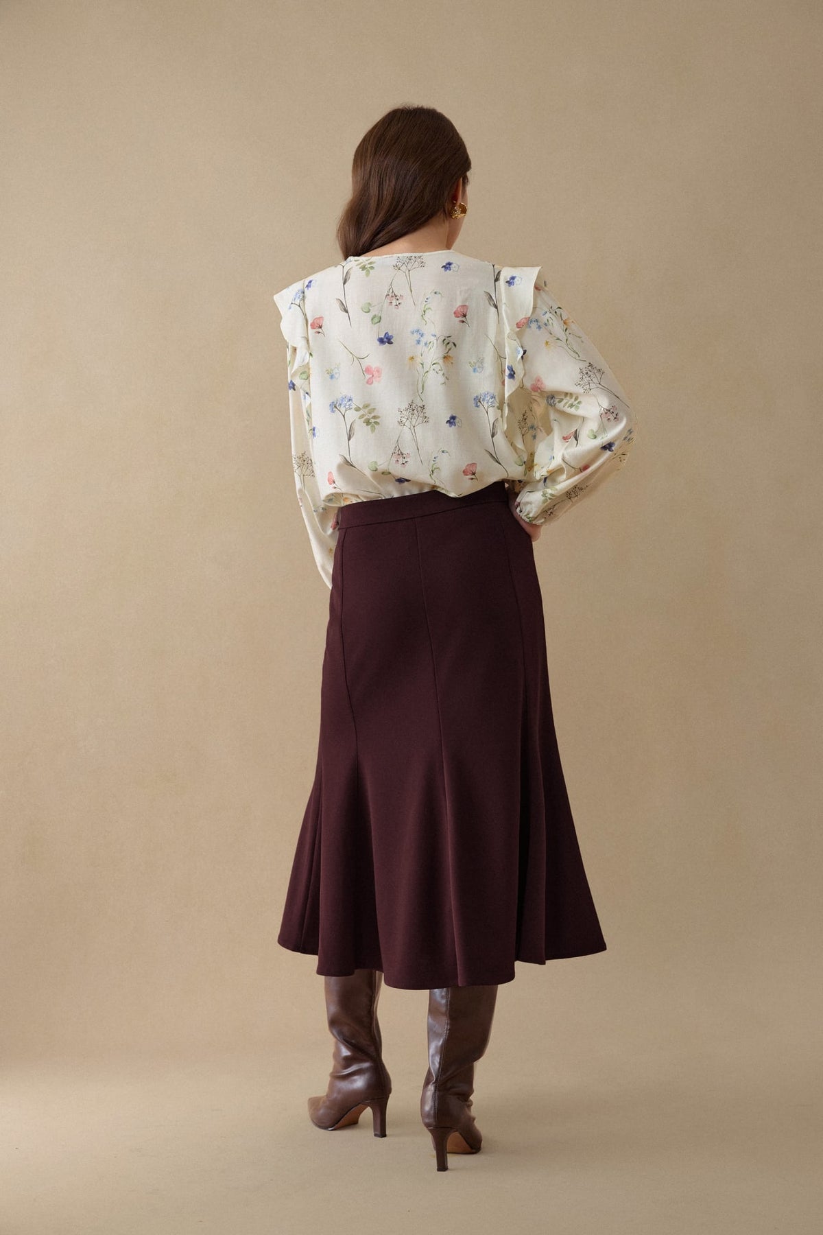 G2000 - Blouses - Flounce-Trimmed Printed Blouse