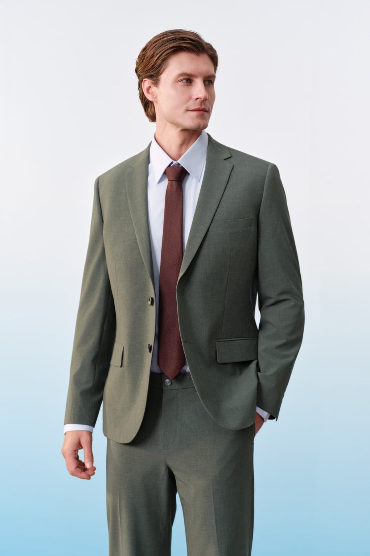 G2000 - Suits - Three-Proof Finish Plain Weave Smart Fit Suit Blazer - Smart - Woodbine