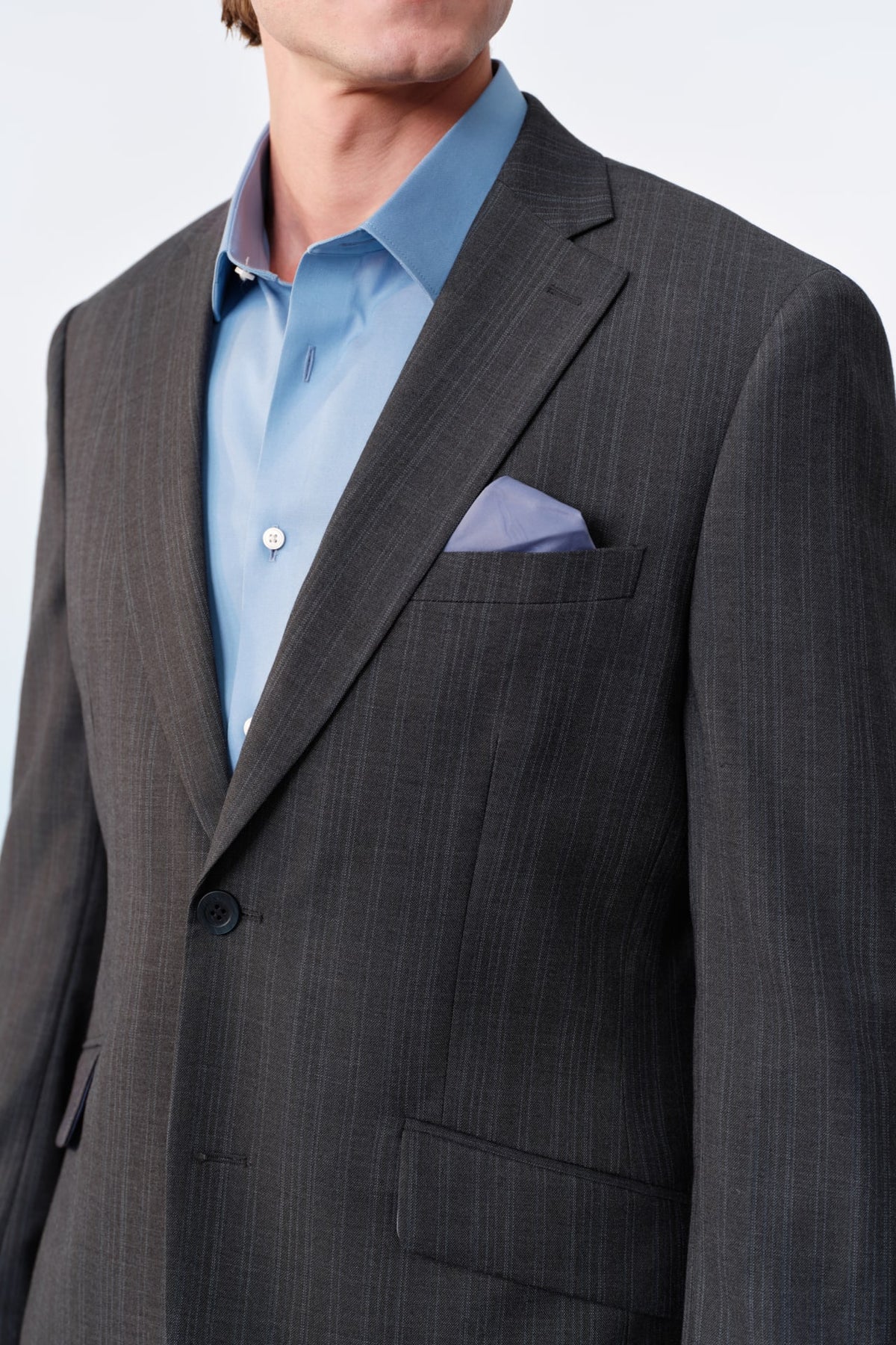 G2000 - Suits - Poly Blend Stripe Stretch Regular Fit Suit Blazer