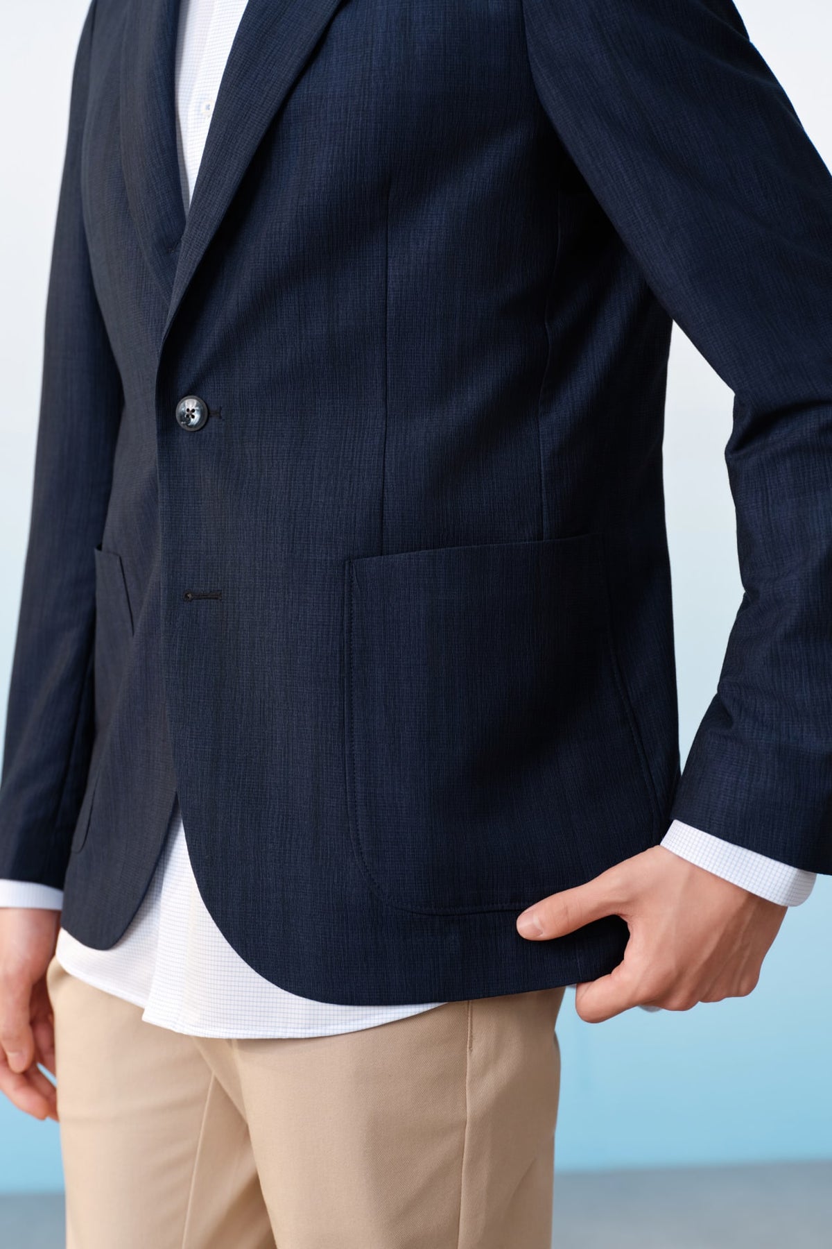 G2000 Suits Poly Blend Stretch Seersucker Print Smart Fit Casual Blazer